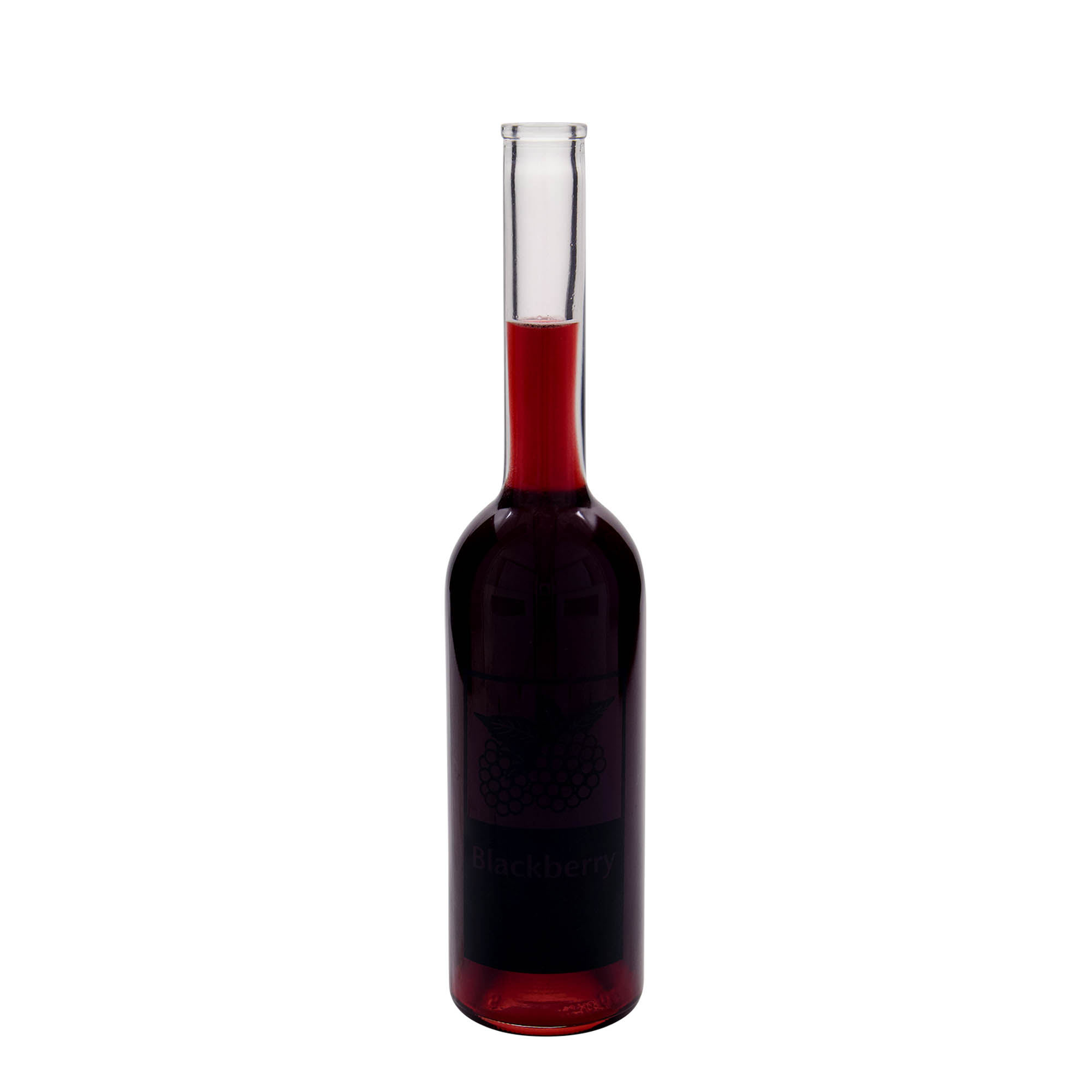 500 ml Glasflasche „Opera“, Motiv: Blackberry, Mündung: Kork