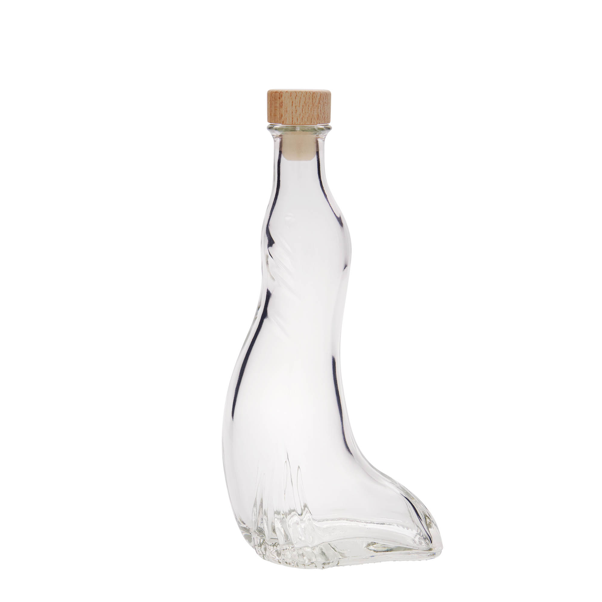 200 ml Glasflasche „Seehund“, Mündung: Kork