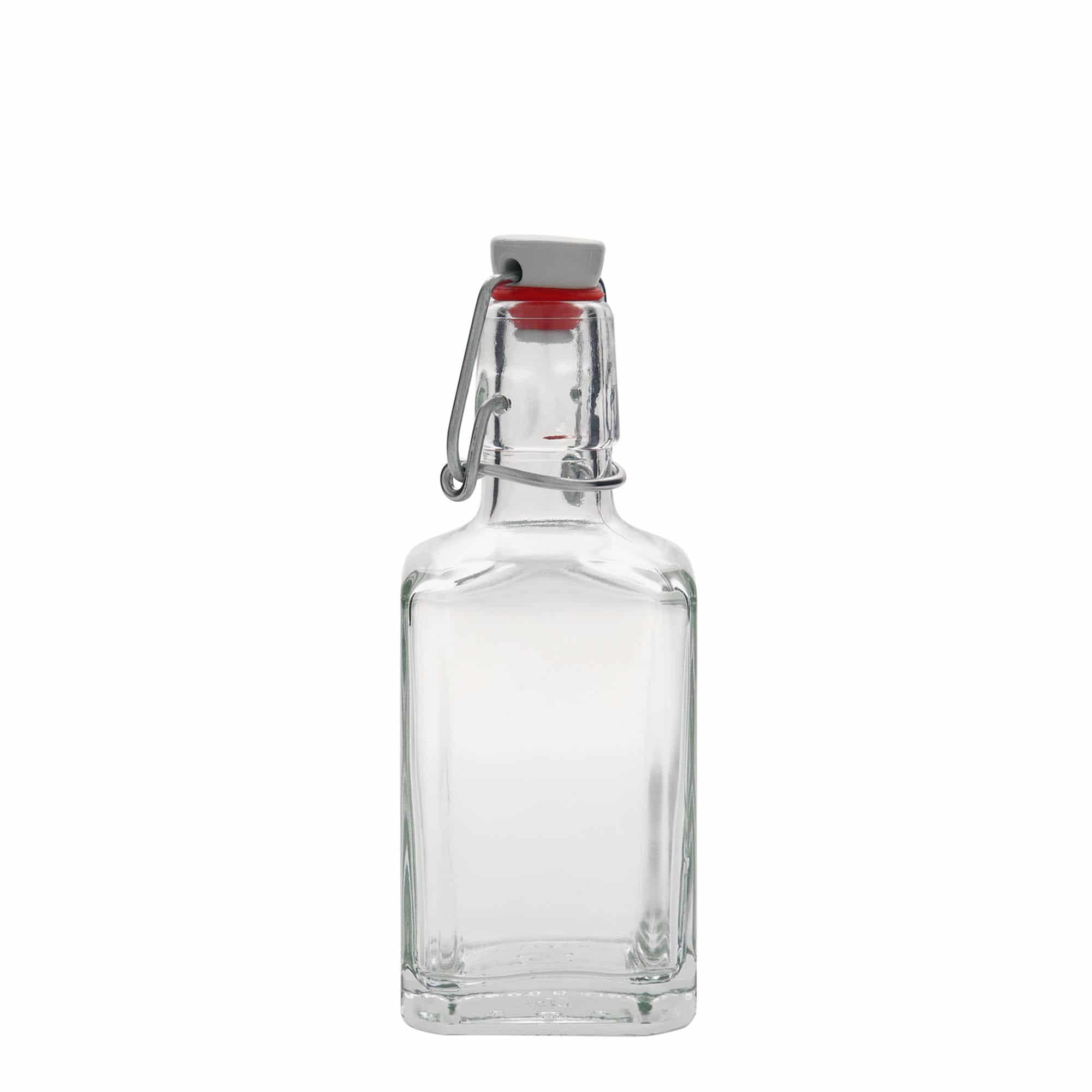 250 ml Glasflasche 'Rialto', quadratisch, Mündung: Bügelverschluss