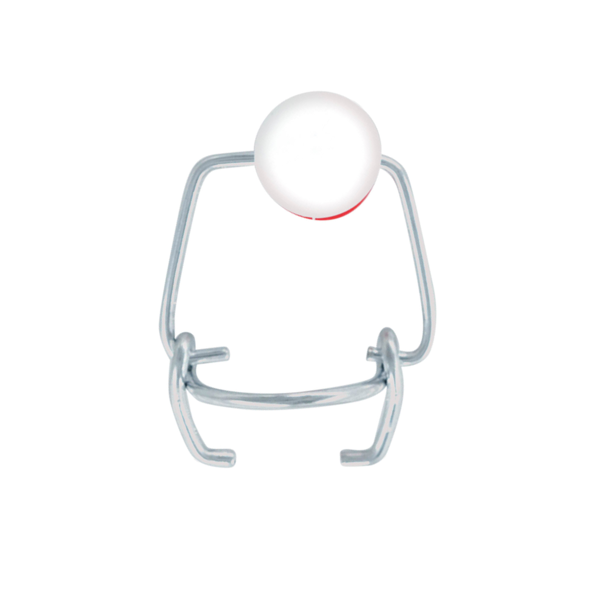 Bügelverschluss Mini, Kunststoff, rot-weiß