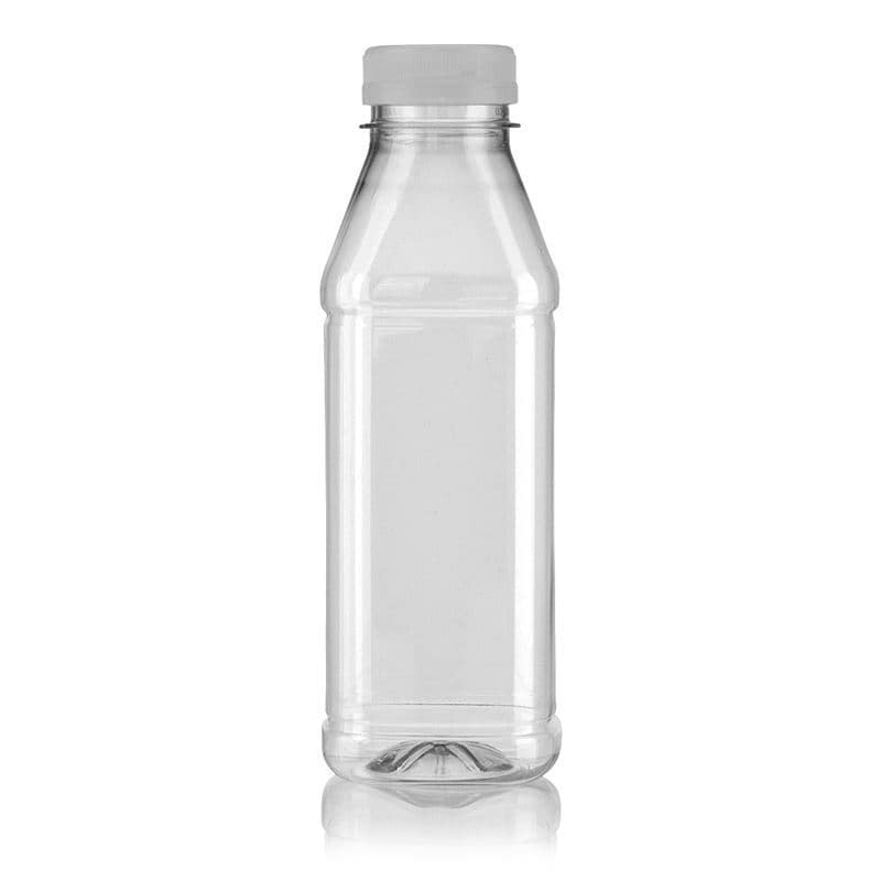 500 ml PET-Flasche 'Milk and Juice Carré', quadratisch, Kunststoff, Mündung: 38 mm