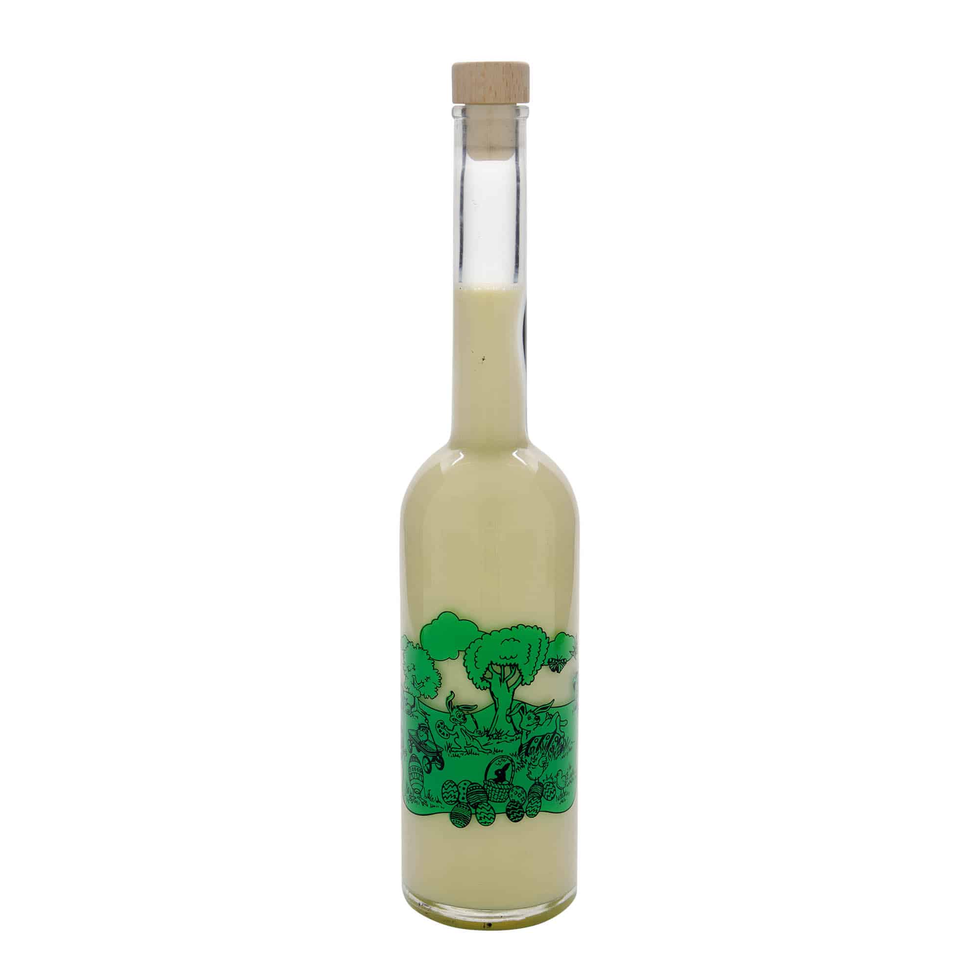 500 ml Glasflasche „Opera“, Motiv: Frohe Ostern, Mündung: Kork