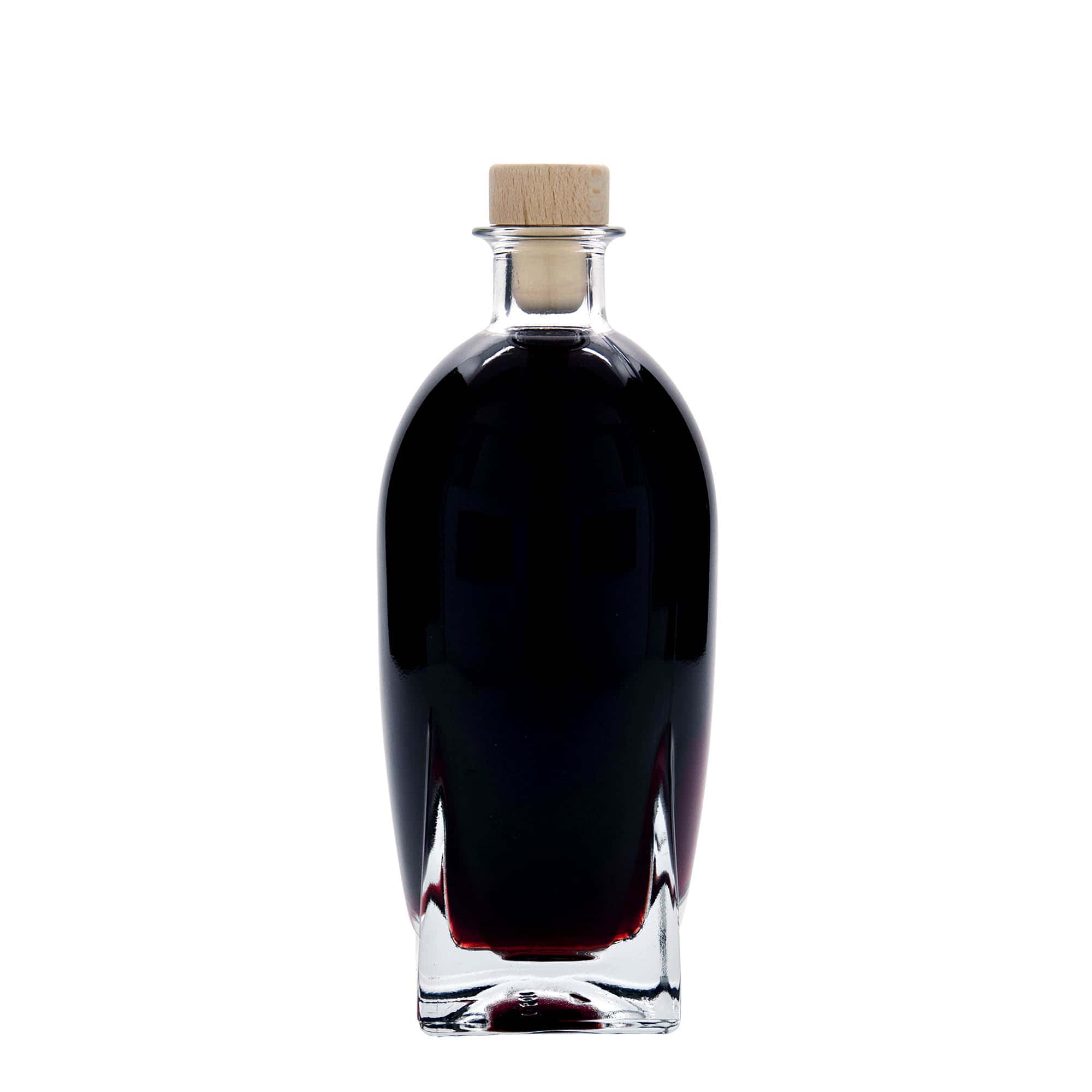 500 ml Glasflasche 'Zino', quadratisch, Mündung: Kork