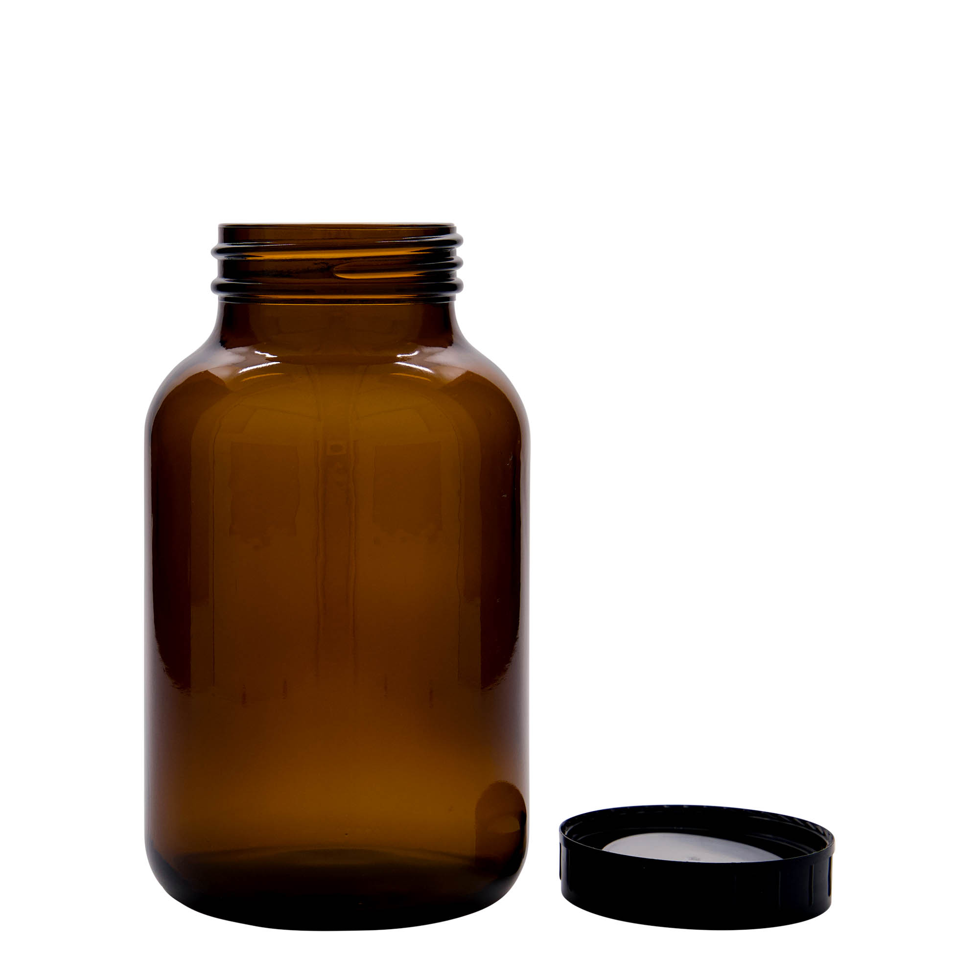 1.000 ml Weithalsglas, braun, Mündung: DIN 68 1.000 ml Weithalsglas, braun, Mündung: DIN 68