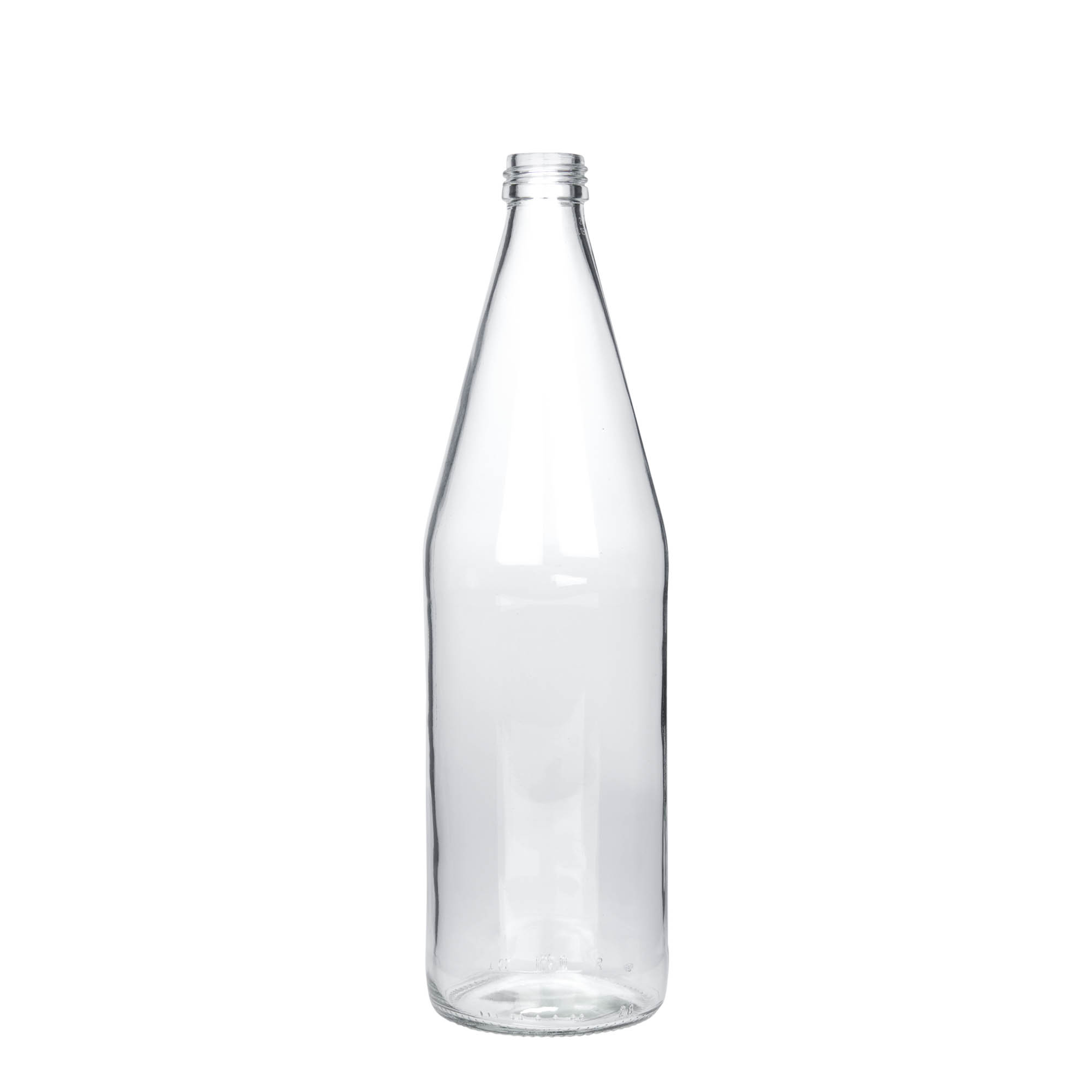 750 ml Universalflasche Karottenform, Glas, Mündung: PP 28