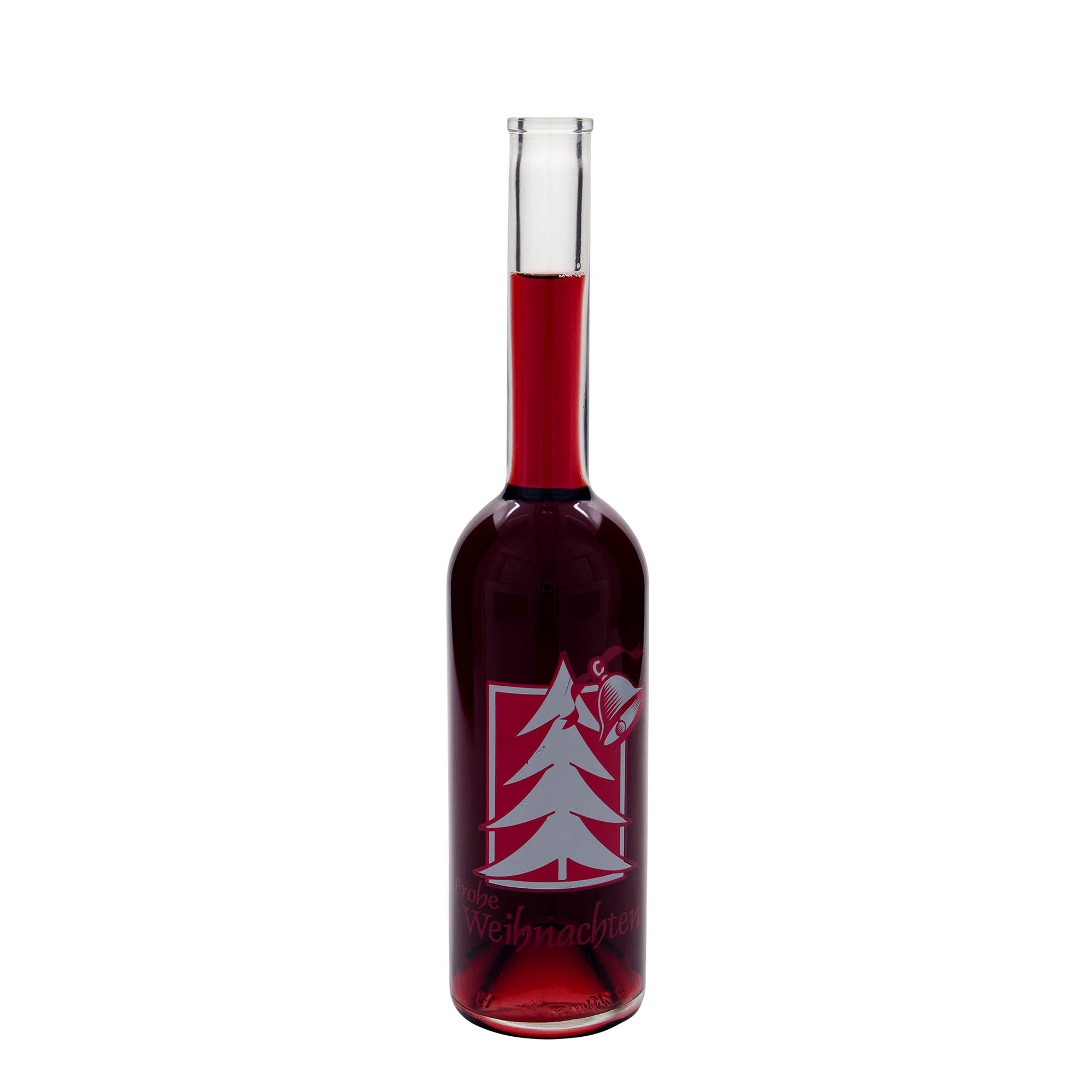 500 ml Glasflasche 'Opera', Motiv: Weihnachtsgruß, Mündung: Kork 500 ml Glasflasche 'Opera', Motiv: Weihnachtsgruß, Mündung: Kork