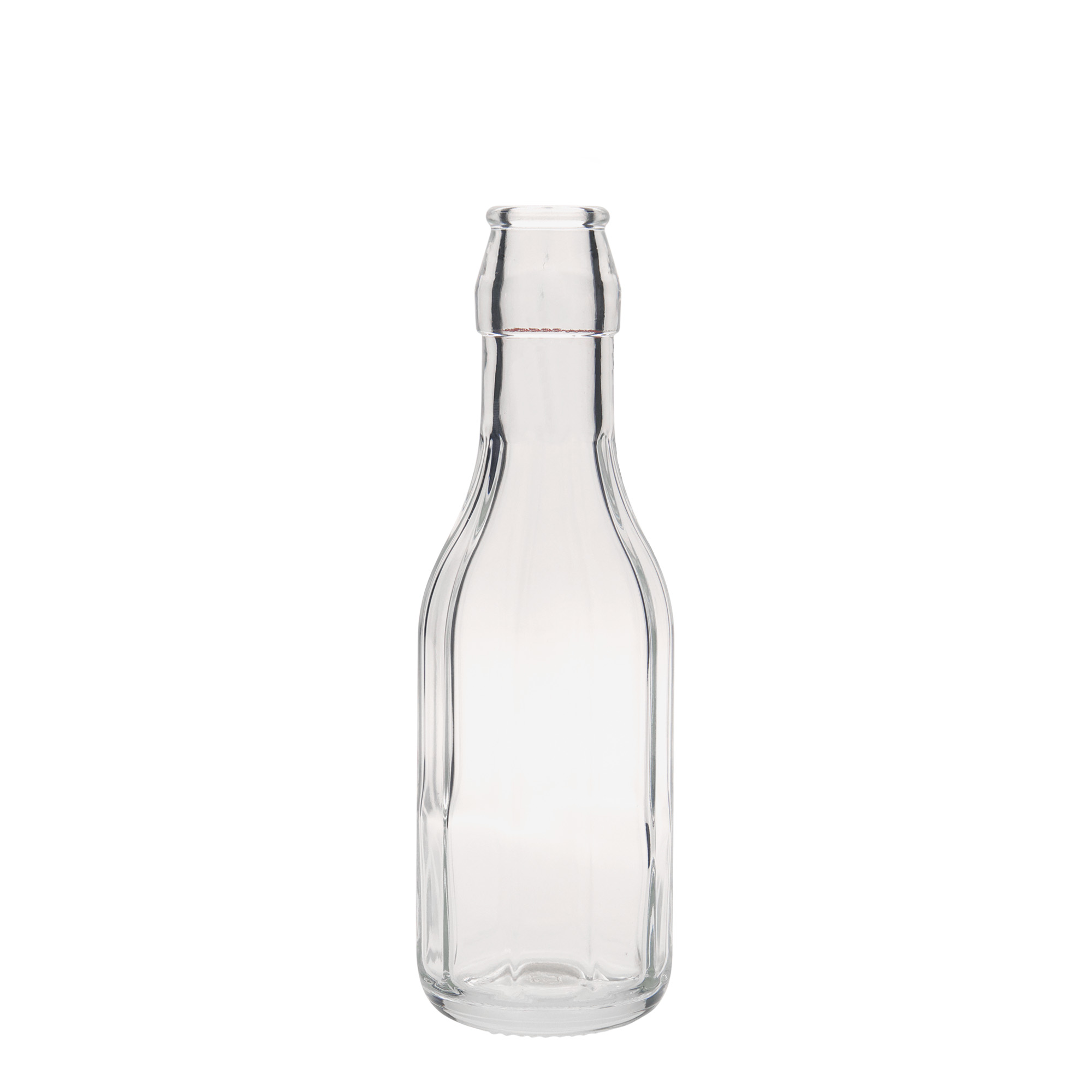 250 ml Glasflasche „Bravo“, zehneckig, Mündung: Bügelverschluss
