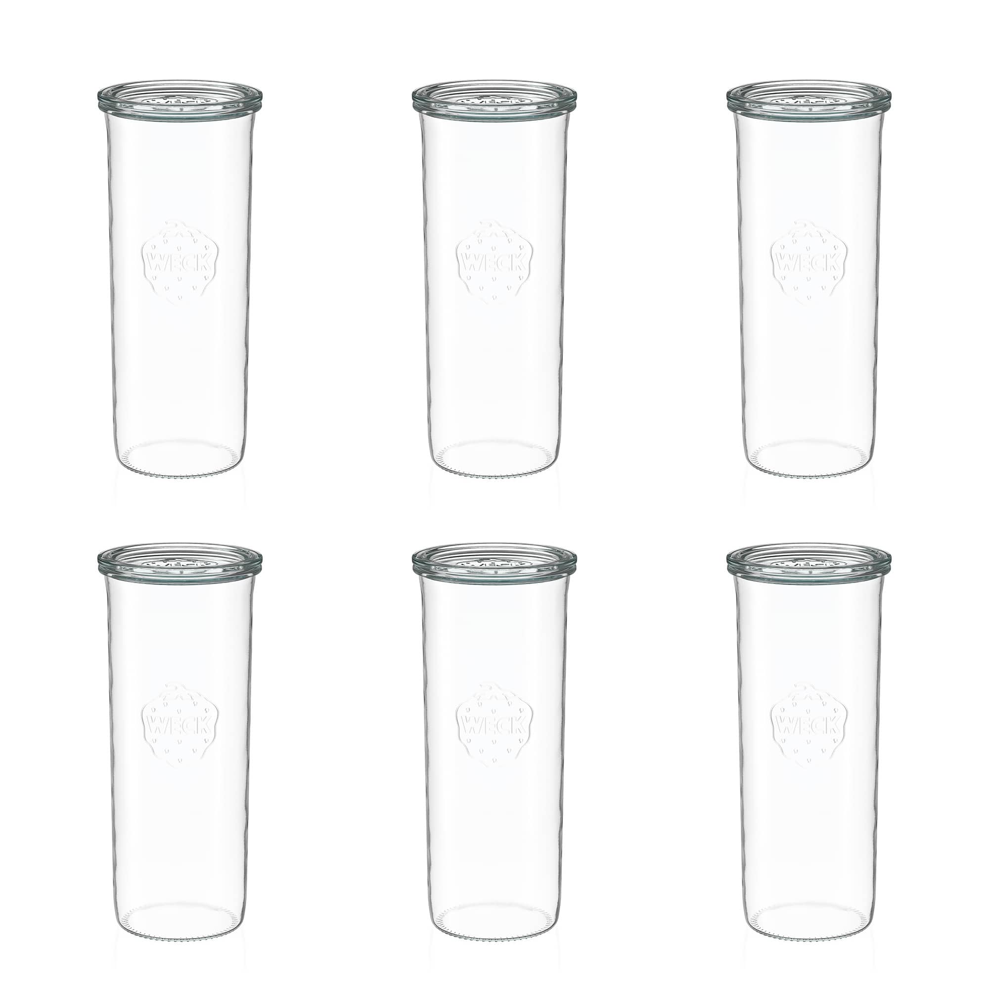 6x 1500ml WECK-Sturzglas mit Glasdeckel RR 100