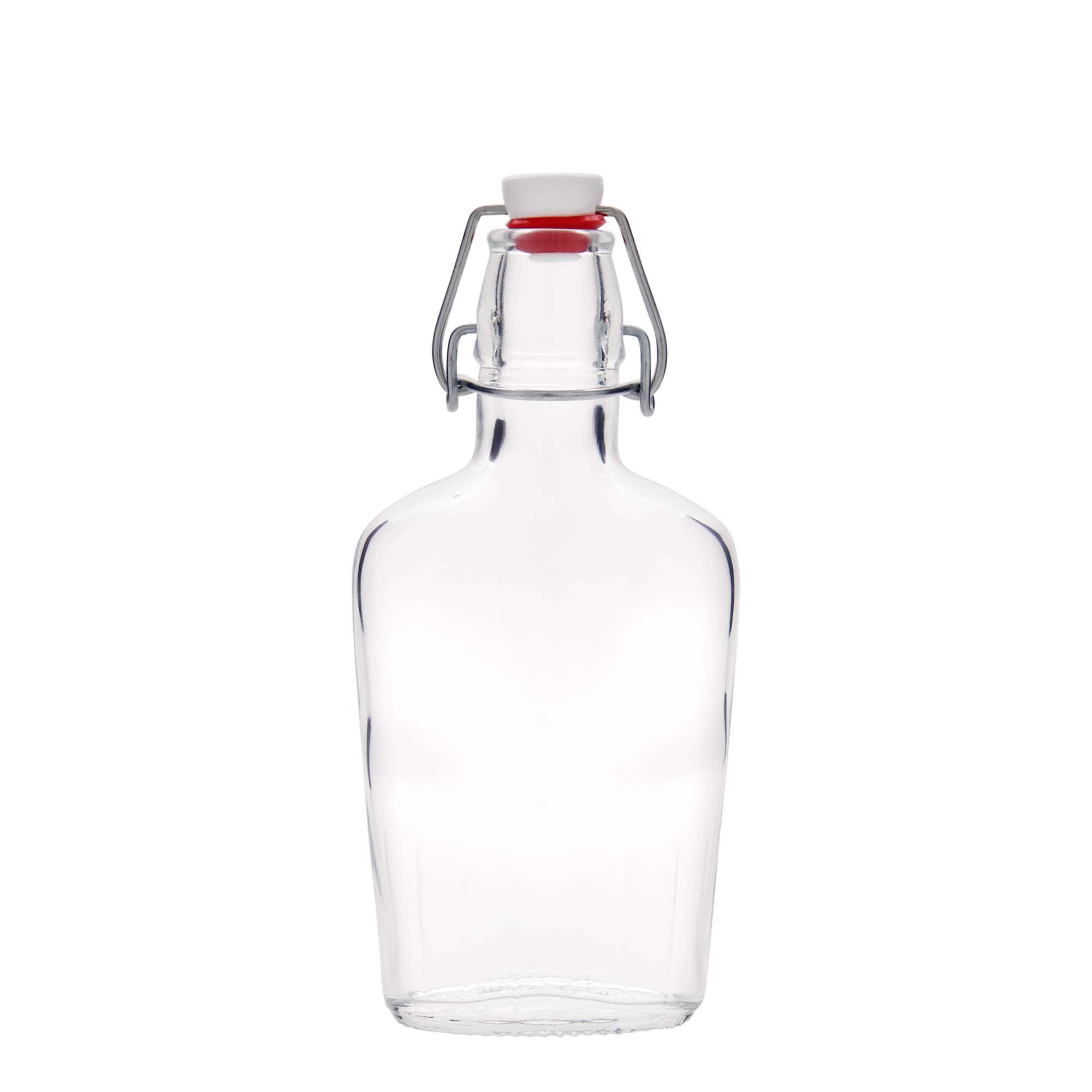 250 ml Glasflasche „Fiaschetta“, oval, Mündung: Bügelverschluss