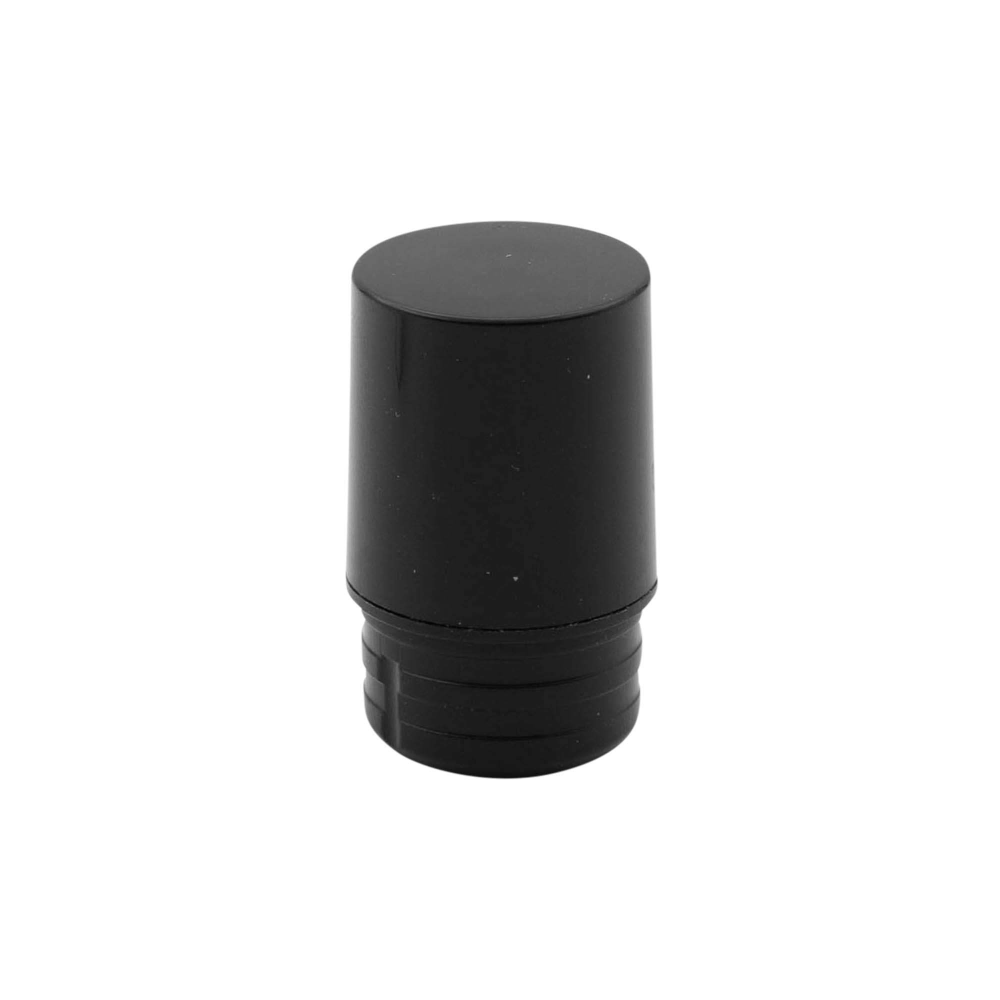 Airless Dispenser Pumpkopf „Nano“, PP-Kunststoff, schwarz mit schwarzer Kappe