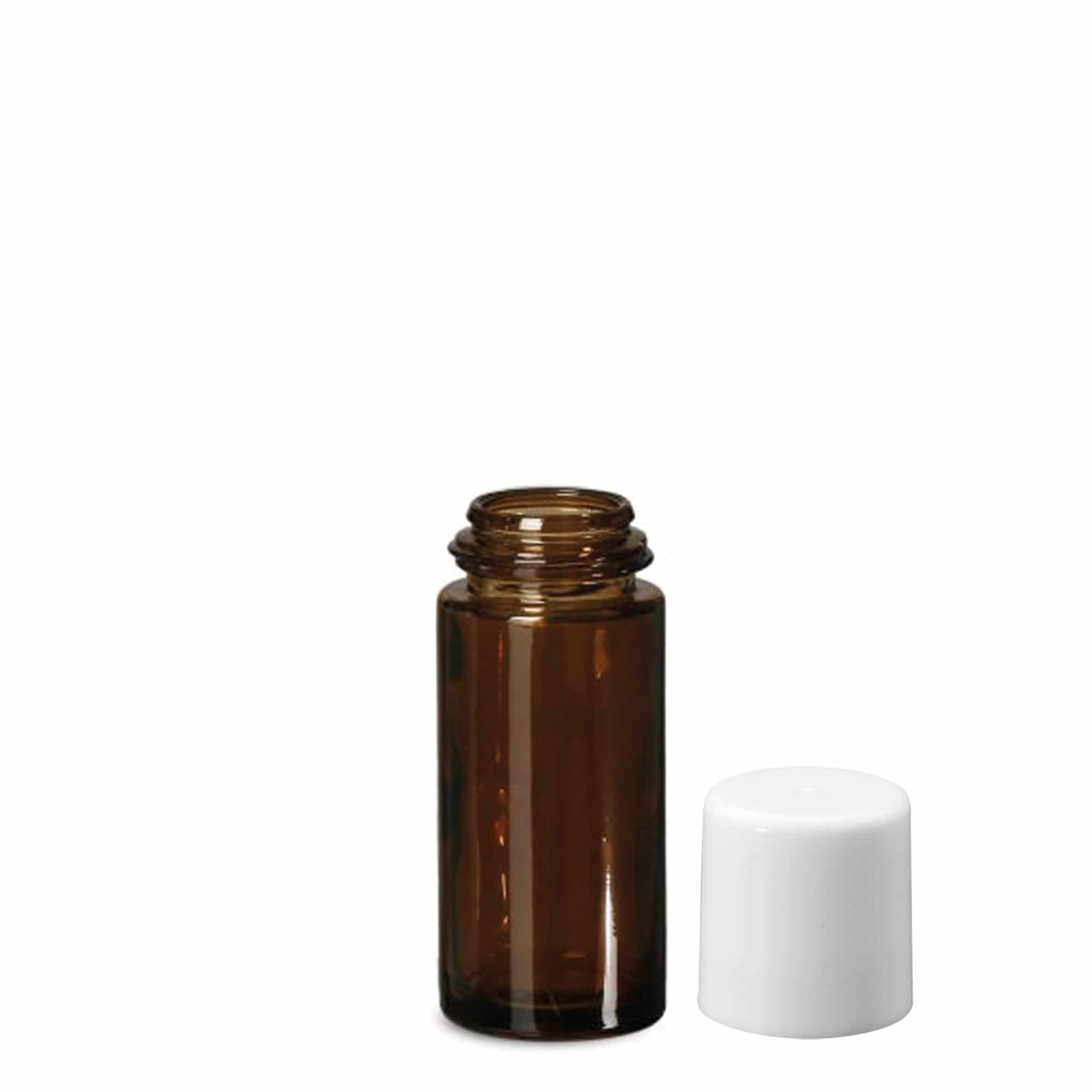 50 ml Roll-On-Flasche, Glas, braun, Mündung: Schraubverschluss