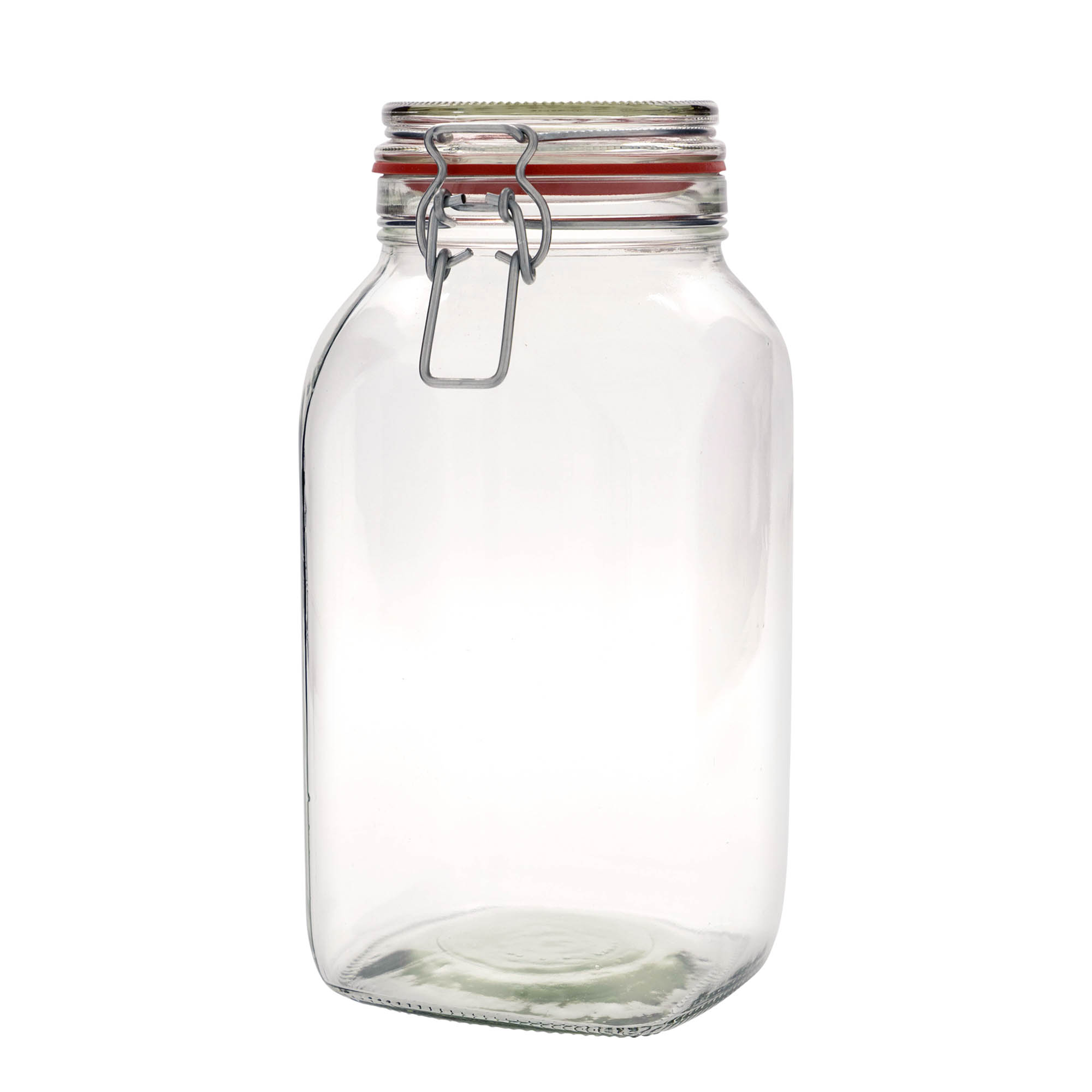 2.590 ml Drahtbügelglas, quadratisch, Mündung: Drahtbügelverschluss 2.590 ml Drahtbügelglas, quadratisch, Mündung: Drahtbügelverschluss