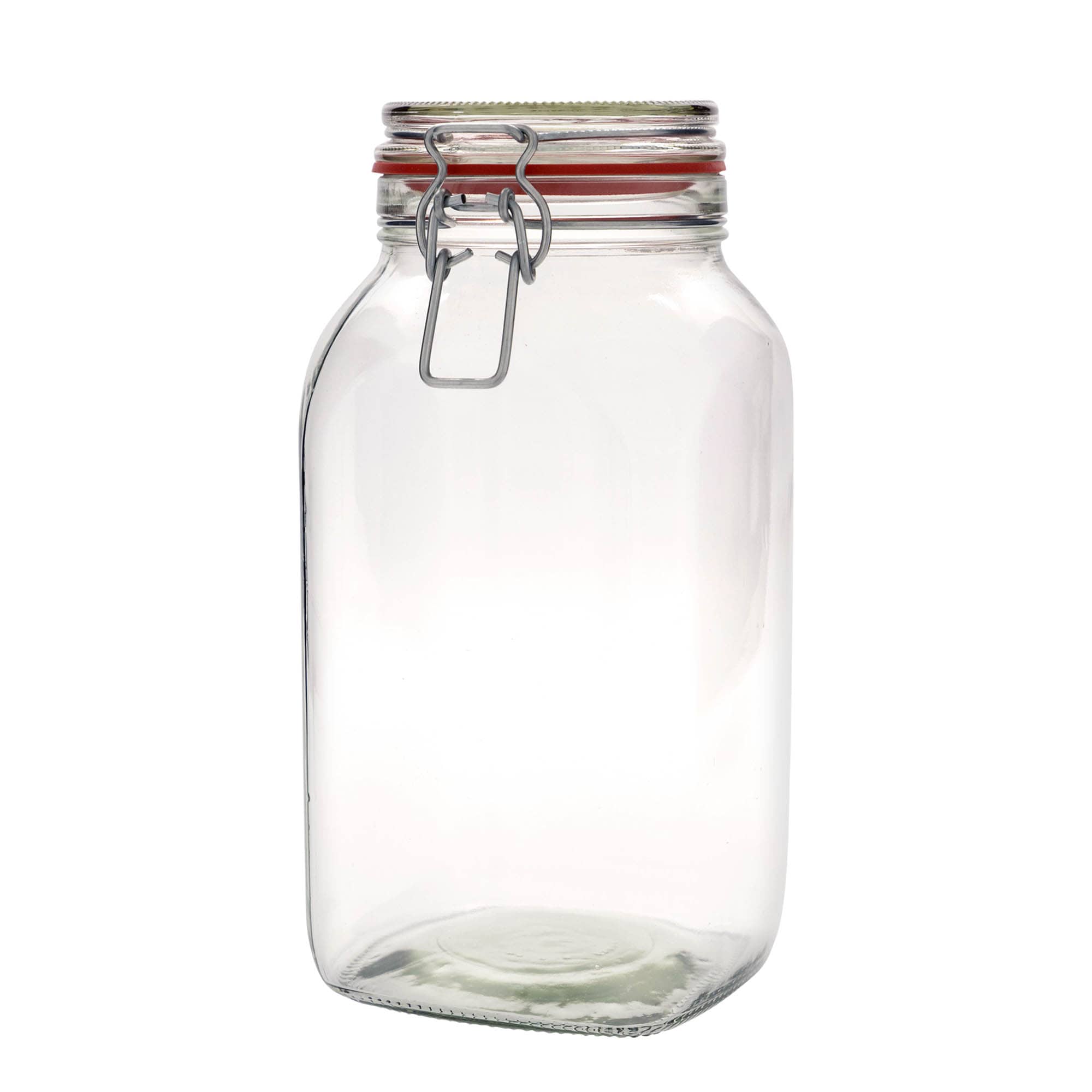 2.590 ml Drahtbügelglas, quadratisch, Mündung: Drahtbügelverschluss 2.590 ml Drahtbügelglas, quadratisch, Mündung: Drahtbügelverschluss