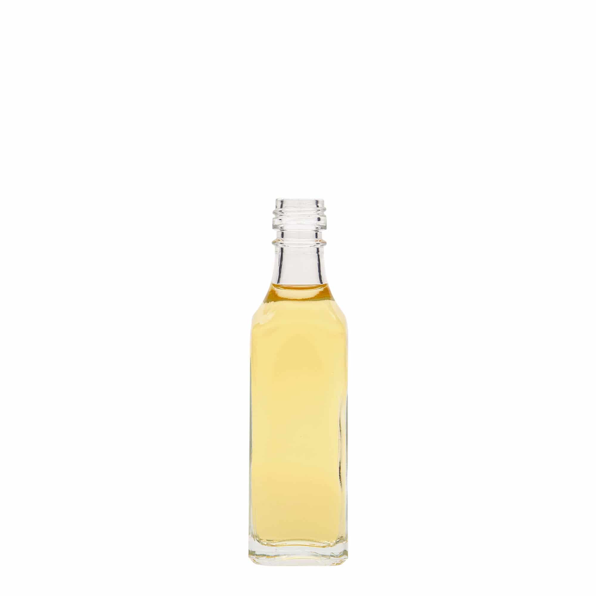 50 ml Glasflasche 'Siena', quadratisch, Mündung: PP 18 50 ml Glasflasche 'Siena', quadratisch, Mündung: PP 18
