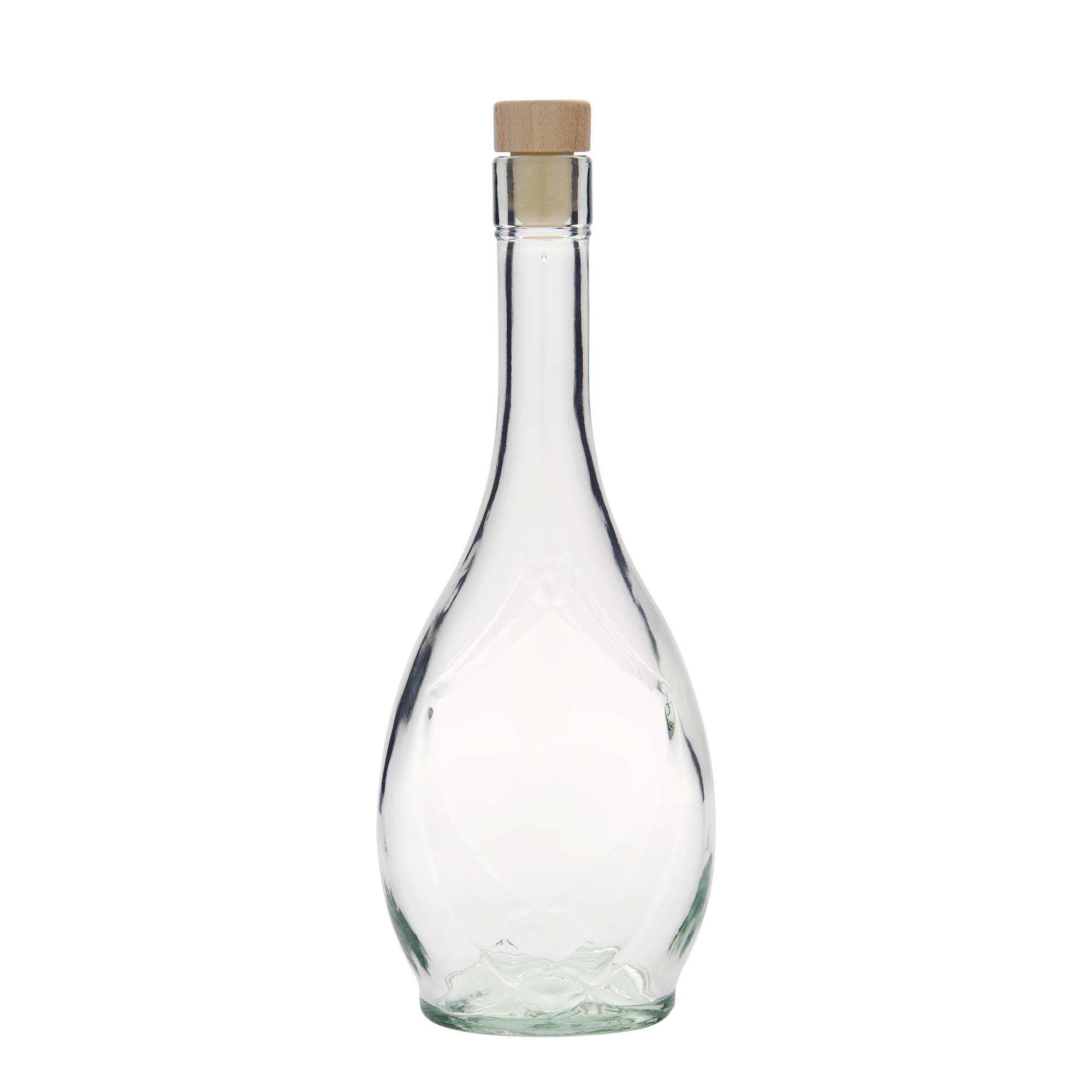 500 ml Glasflasche 'Saragossa', oval, Mündung: Kork