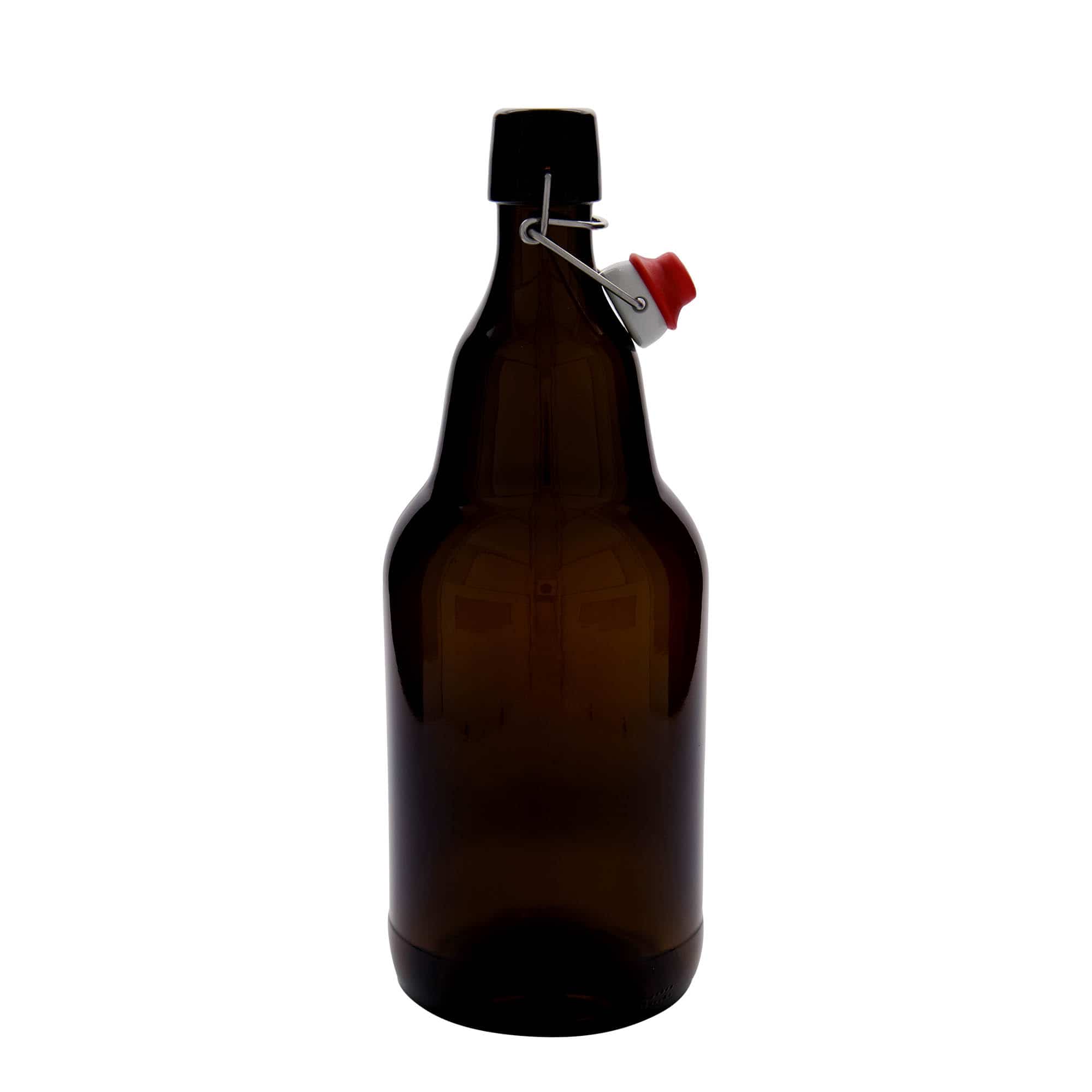 2.000 ml Bierflasche, Glas, braun, Mündung: Bügelverschluss