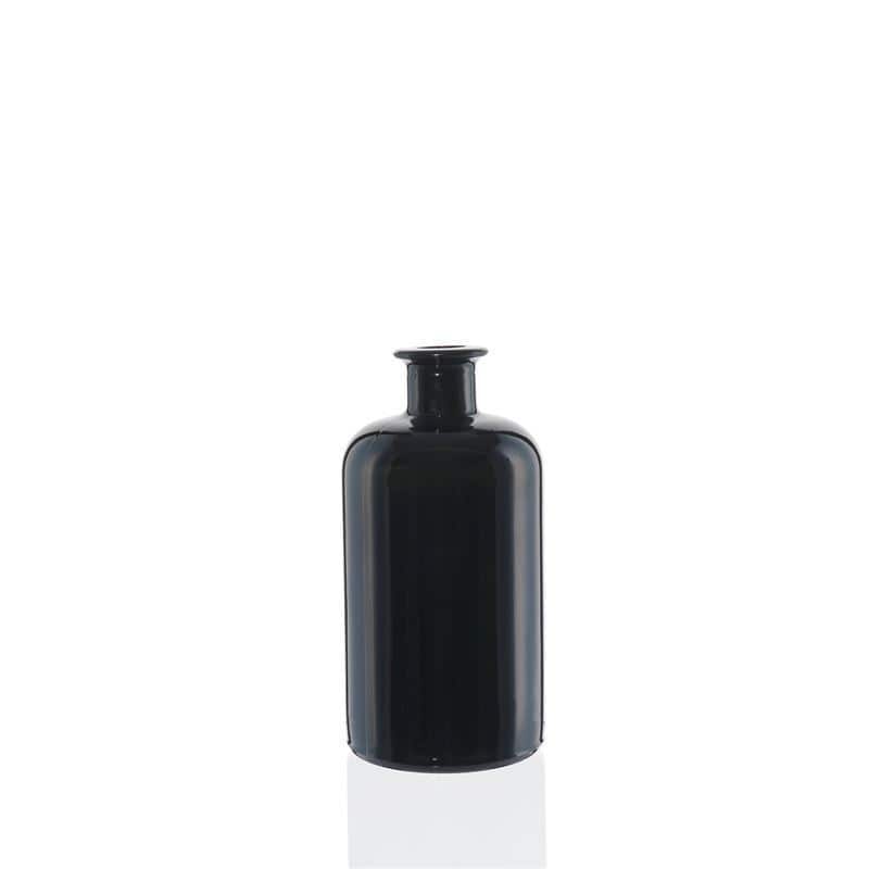 500 ml Glasflasche Apotheker, schwarz, Mündung: Kork