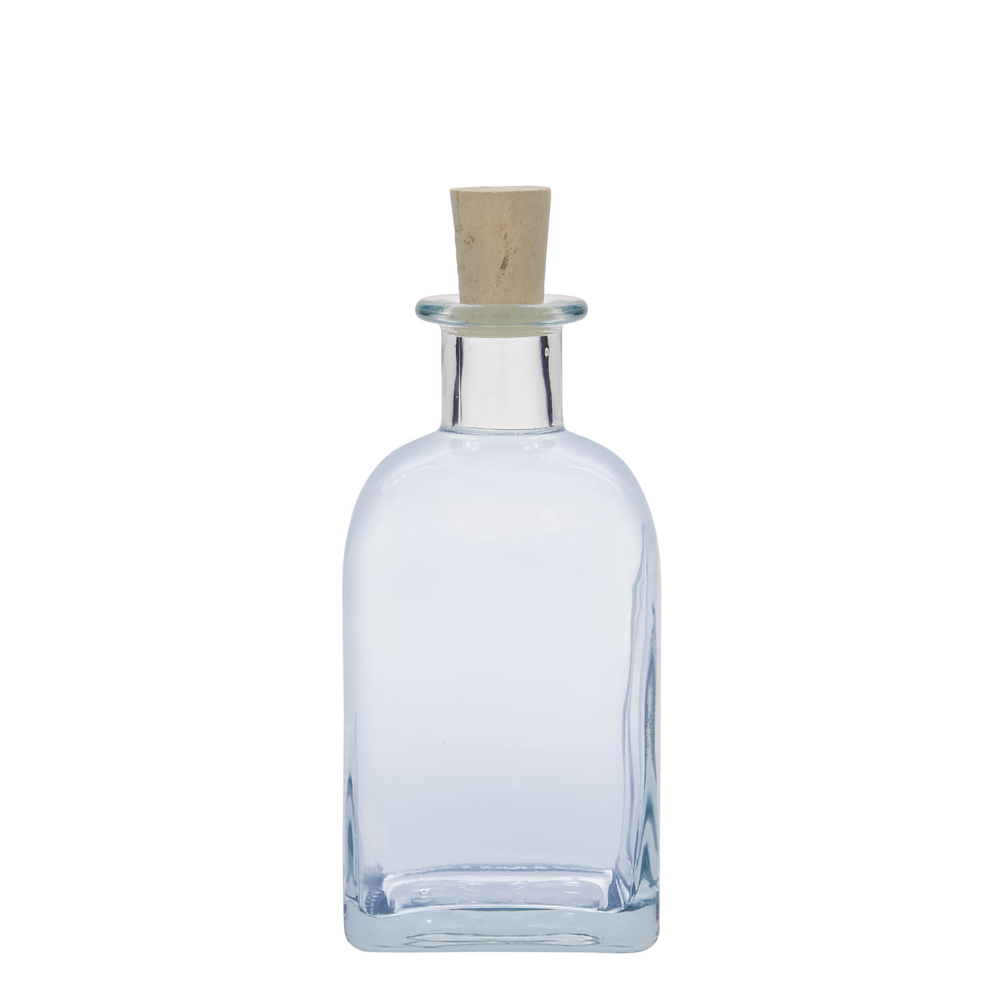350 ml Glasflasche Apotheker Carré, quadratisch, Mündung: Kork