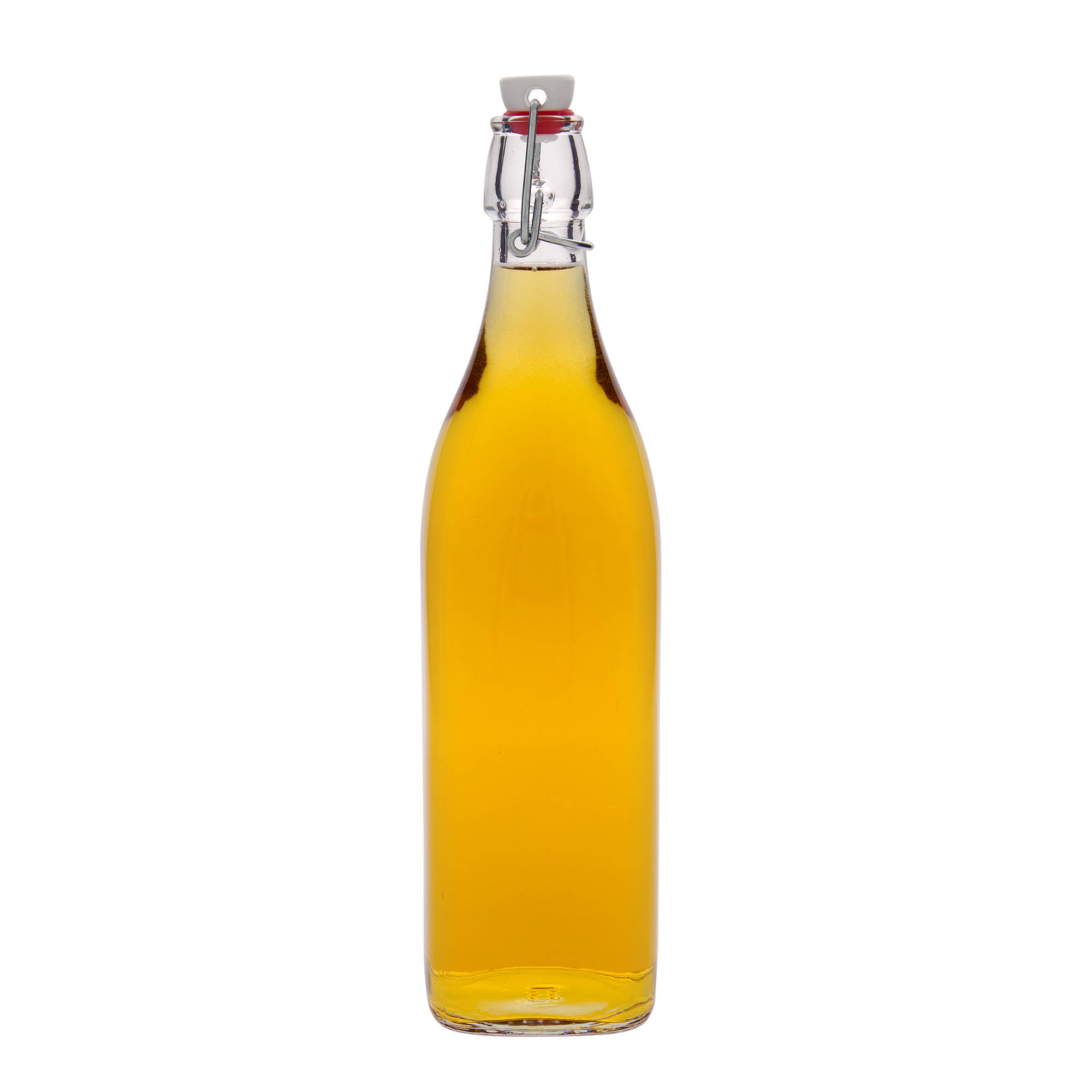 1.000 ml Glasflasche 'Swing', quadratisch, Mündung: Bügelverschluss 1.000 ml Glasflasche 'Swing', quadratisch, Mündung: Bügelverschluss