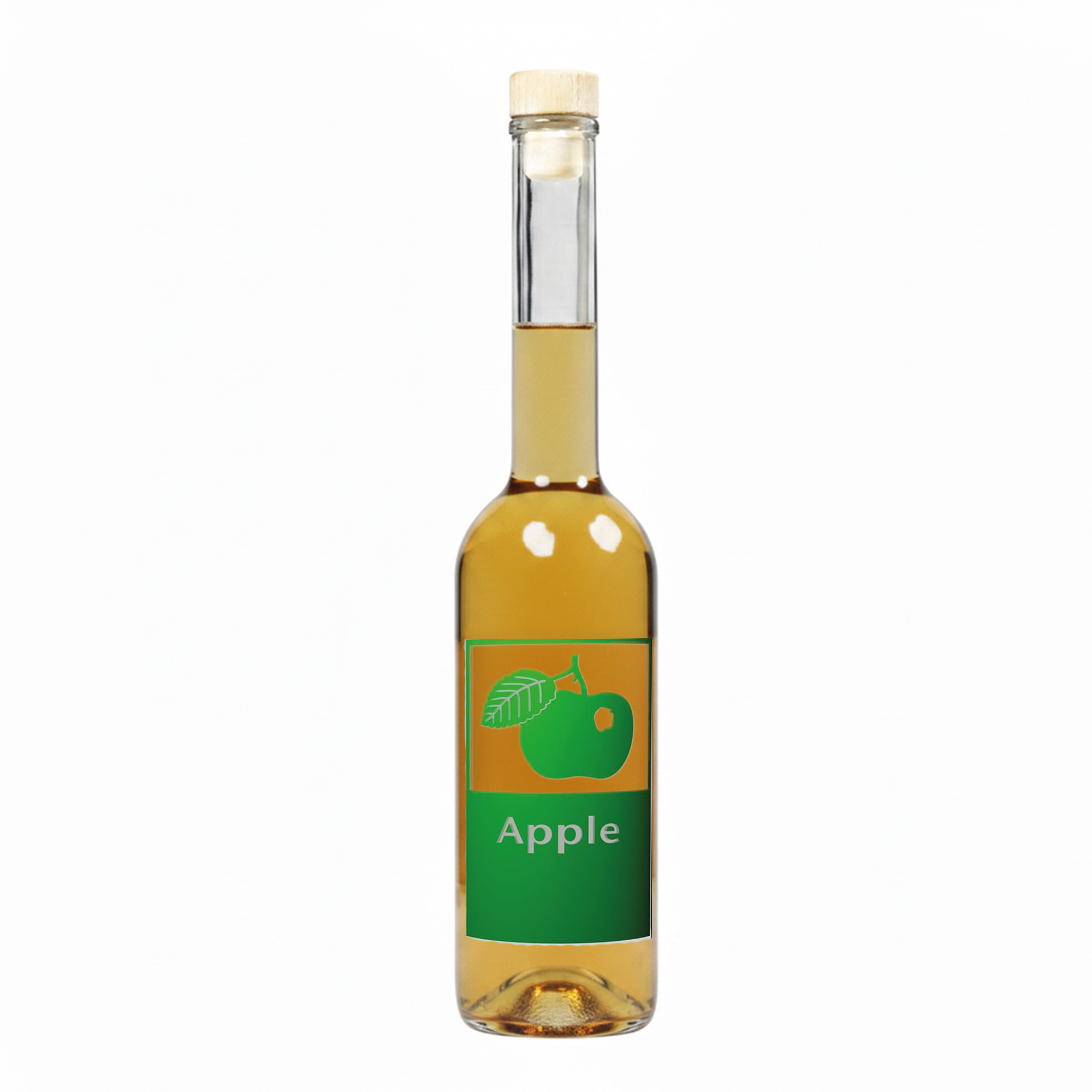 500 ml Glasflasche 'Opera', Motiv: Apple, Mündung: Kork