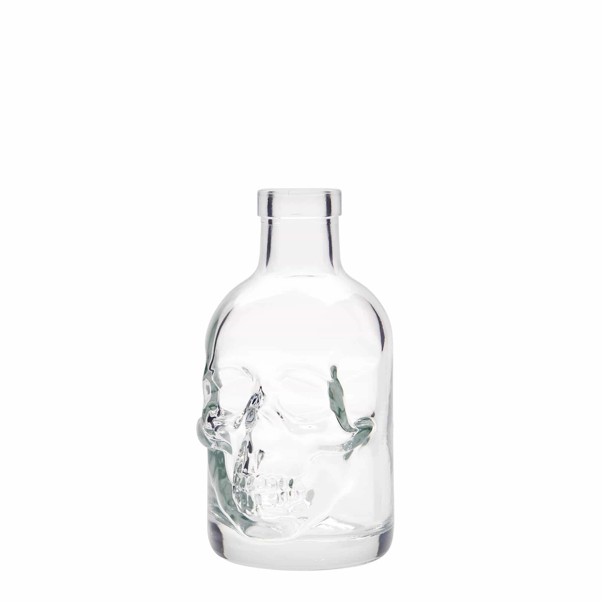 200 ml Glasflasche „Totenkopf“, Mündung: Kork