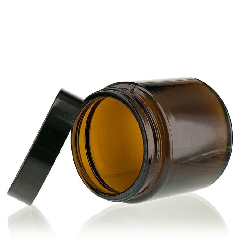 120 ml Tiegel 'Brown Line', Glas, braun, Mündung: Schraubverschluss
