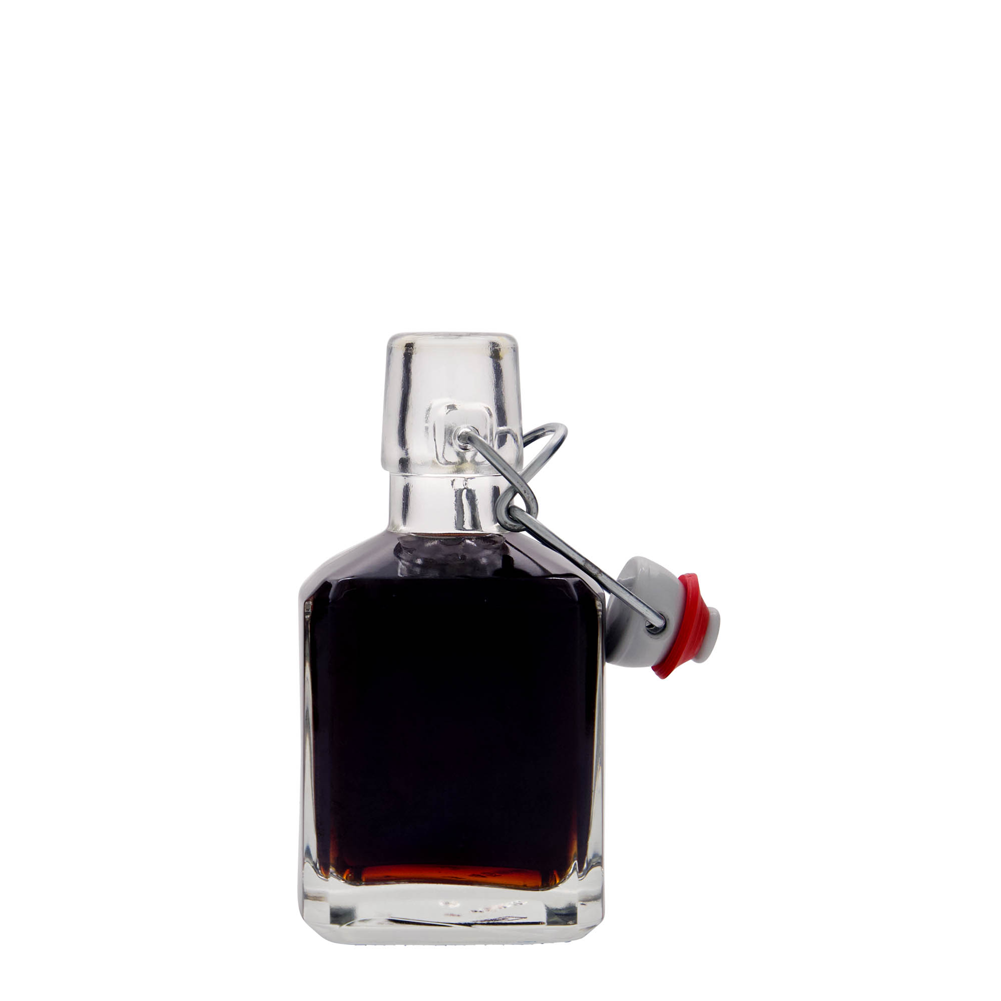 200 ml Glasflasche 'Kubica', quadratisch, Mündung: Bügelverschluss 200 ml Glasflasche 'Kubica', quadratisch, Mündung: Bügelverschluss