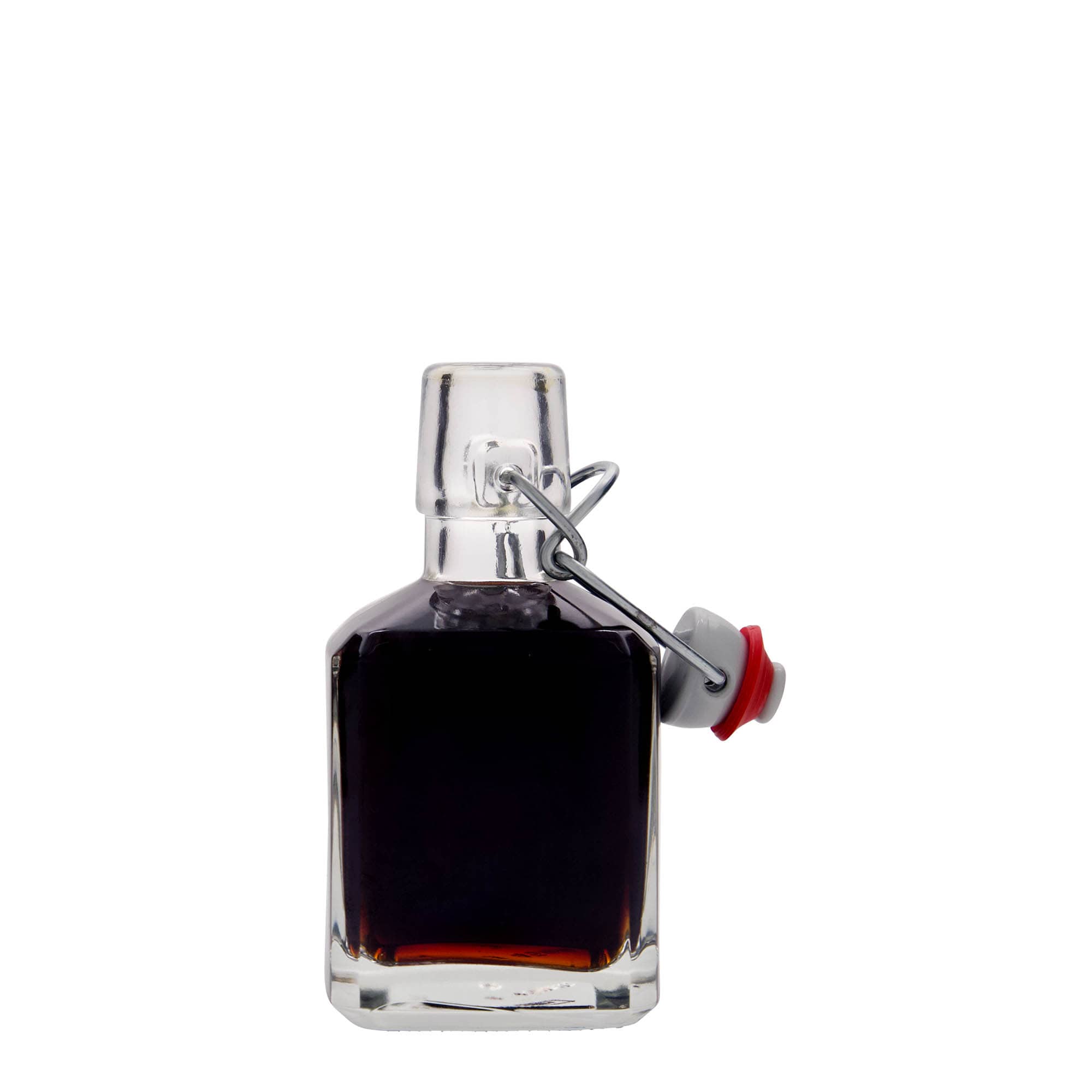 200 ml Glasflasche „Kubica“, quadratisch, Mündung: Bügelverschluss