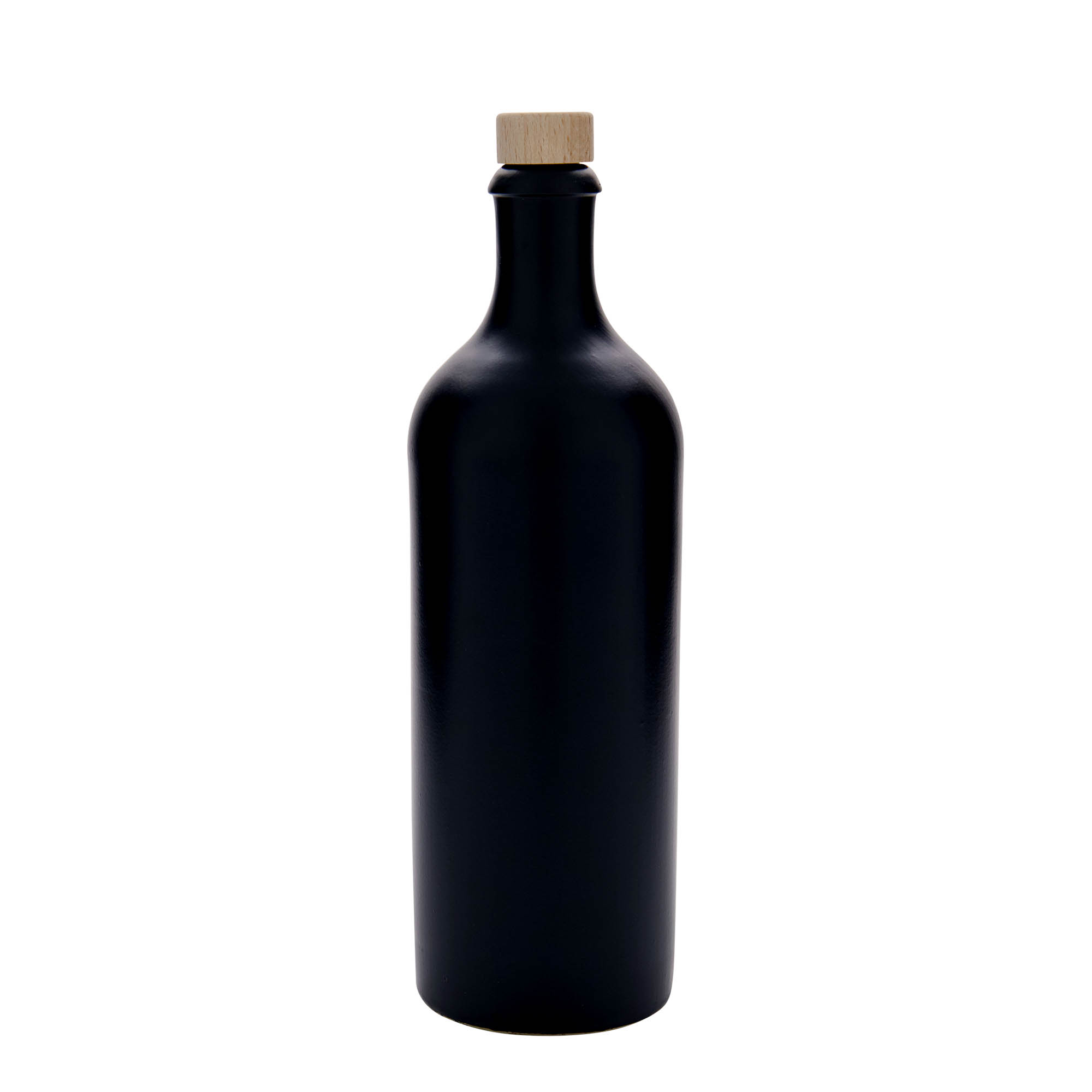 750 ml Tonkrug, Steinzeug, schwarz, Mündung: Kork 750 ml Tonkrug, Steinzeug, schwarz, Mündung: Kork