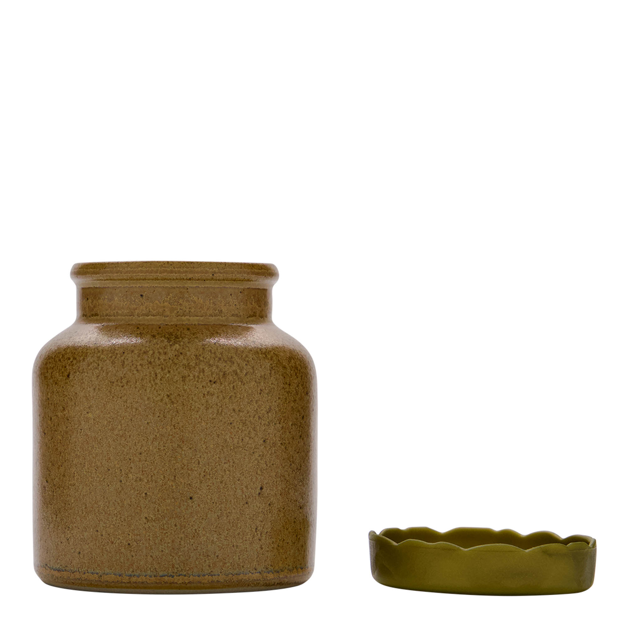 270 ml Steinzeugtopf, Keramik, braun-kristall, Mündung: Stülpdeckel 270 ml Steinzeugtopf, Keramik, braun-kristall, Mündung: Stülpdeckel