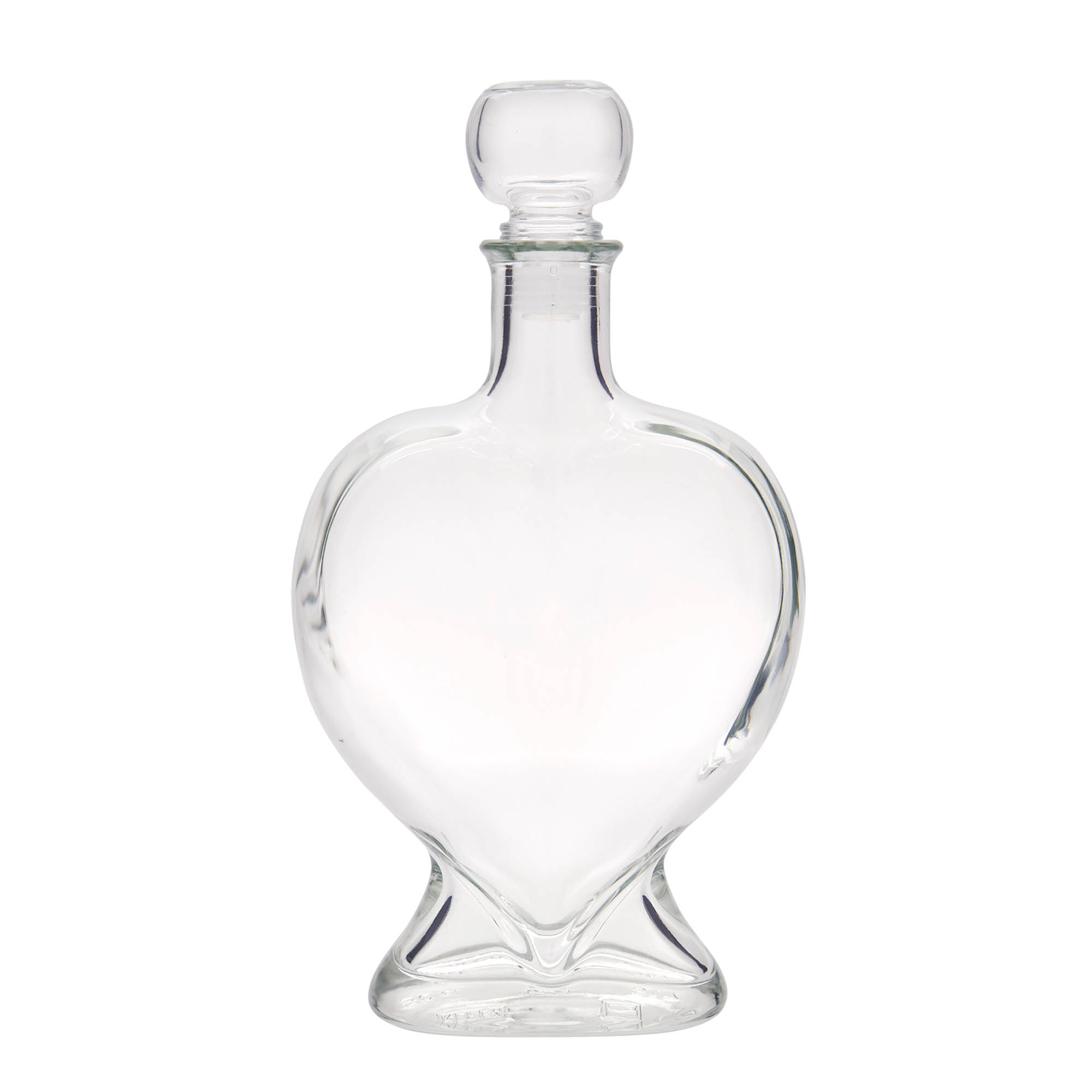 500 ml Glasflasche „Herz“, Mündung: Kork