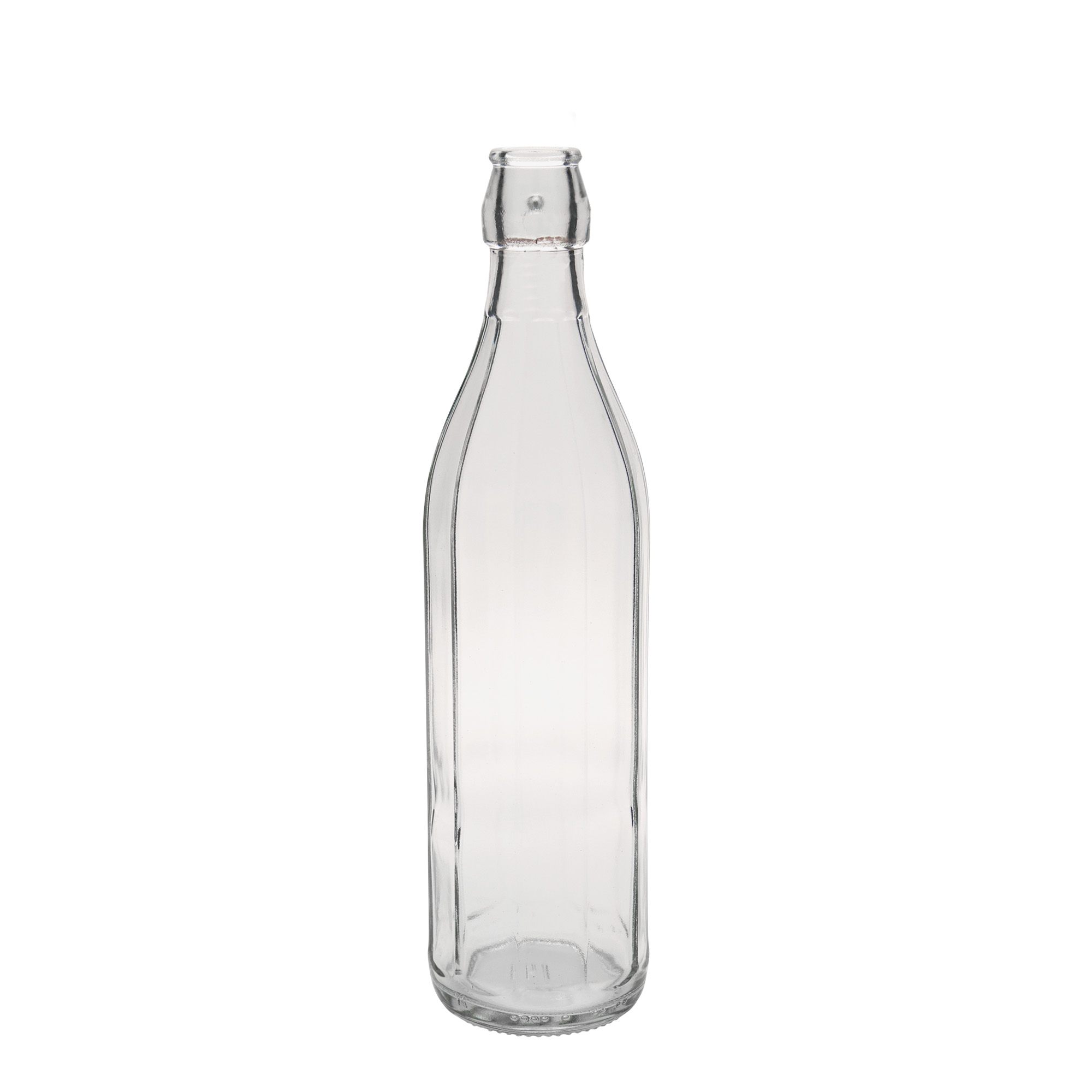 750 ml Glasflasche 'Bravo', zehneckig, Mündung: Bügelverschluss