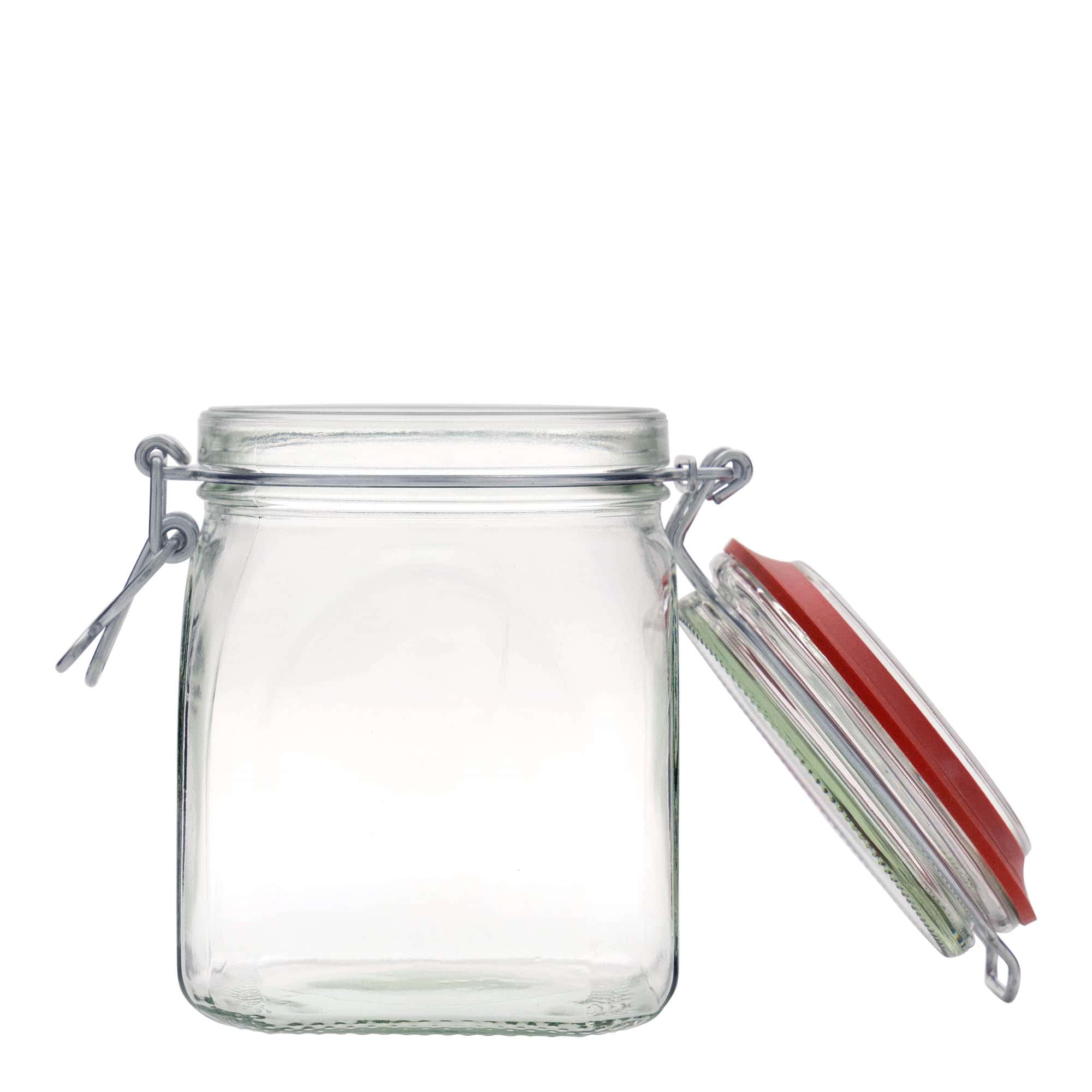 900 ml Drahtbügelglas, quadratisch, Mündung: Drahtbügelverschluss 900 ml Drahtbügelglas, quadratisch, Mündung: Drahtbügelverschluss