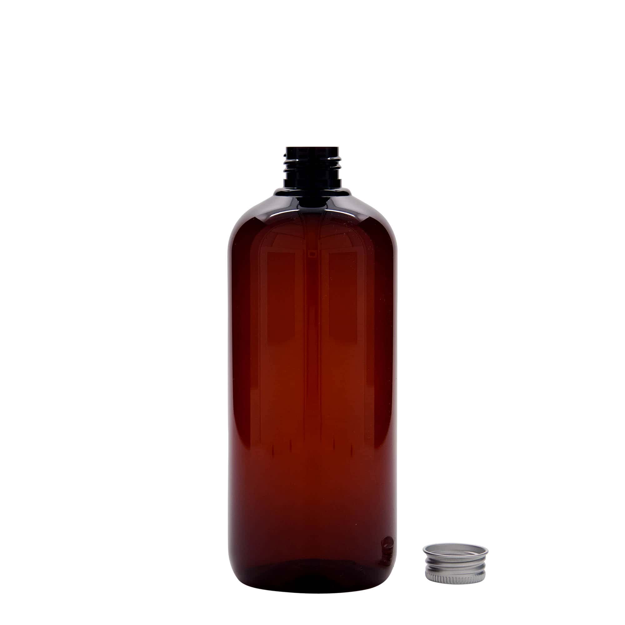 500 ml Recycling-Kunststoffflasche „Victor's Best“, PCR, braun, Mündung:  24/410