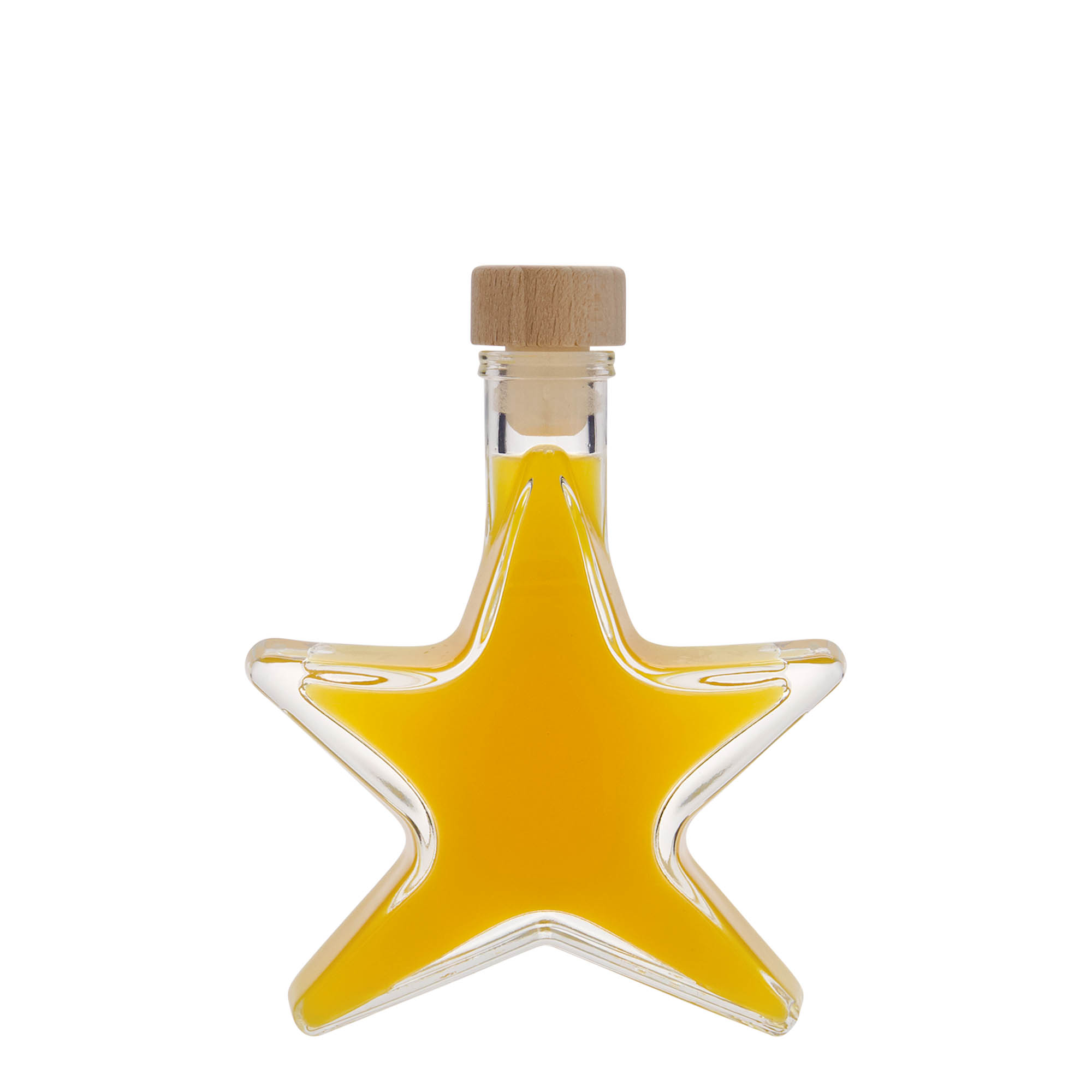 100 ml Glasflasche 'Stern', Mündung: Kork 100 ml Glasflasche 'Stern', Mündung: Kork