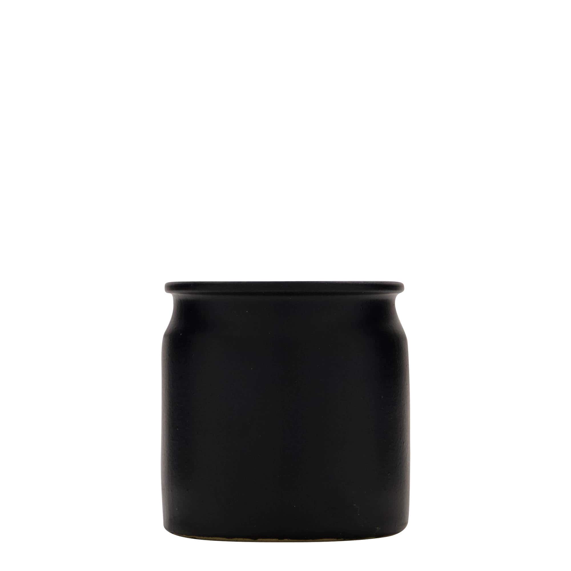 160 ml Steinzeugtopf, Keramik, schwarz, Mündung: Kork 160 ml Steinzeugtopf, Keramik, schwarz, Mündung: Kork