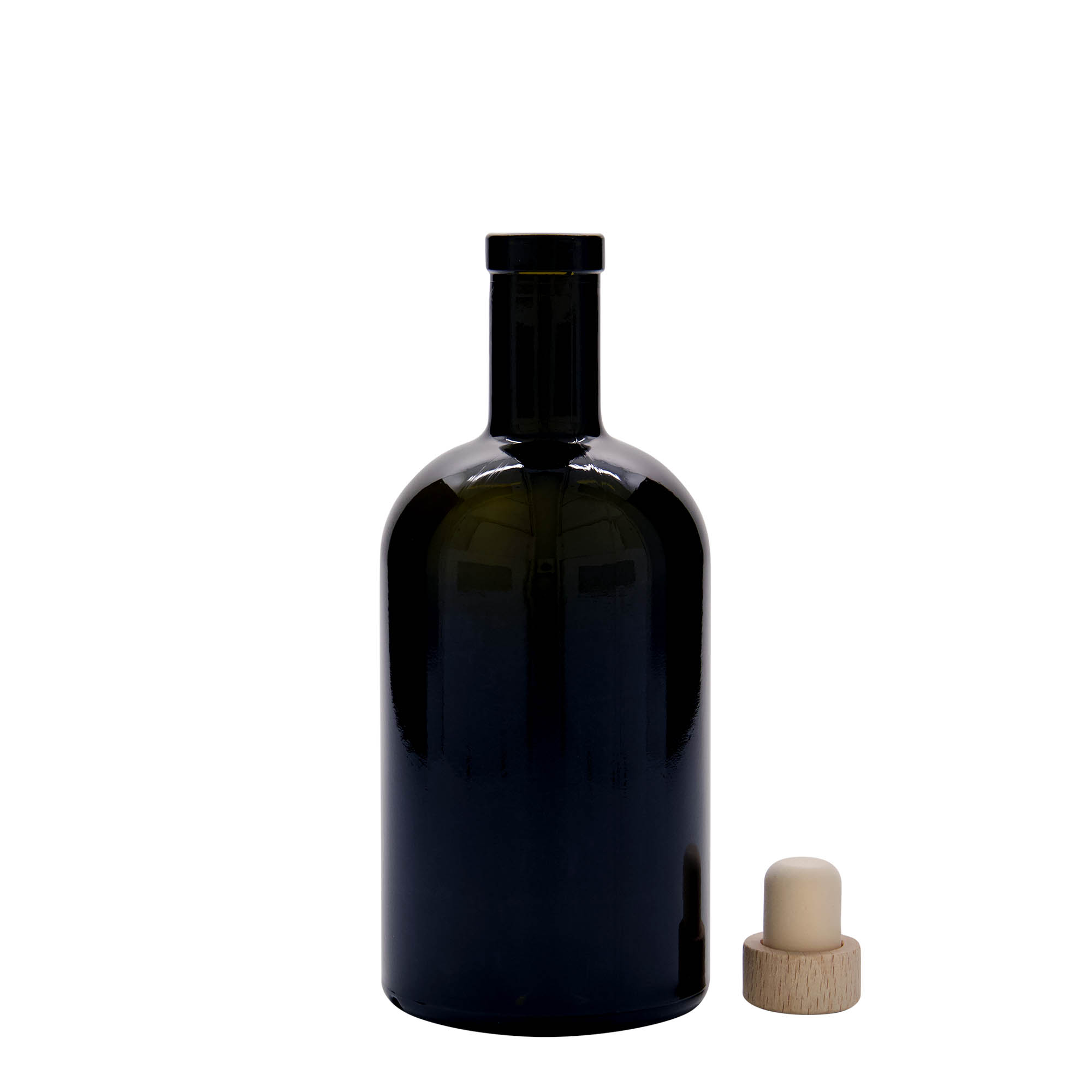 500 ml Glasflasche 'Farmacia', antikgrün, Mündung: Kork 500 ml Glasflasche 'Farmacia', antikgrün, Mündung: Kork