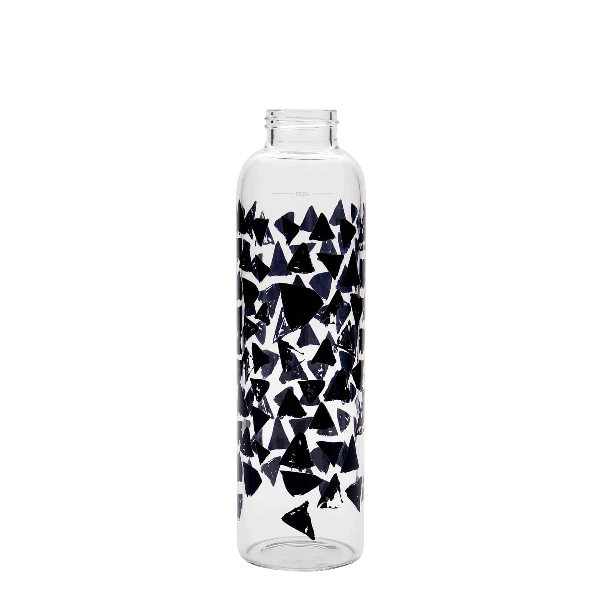 500 ml Trinkflasche 'Perseus - Schwarze Dreiecke', Mündung: Schraubverschluss