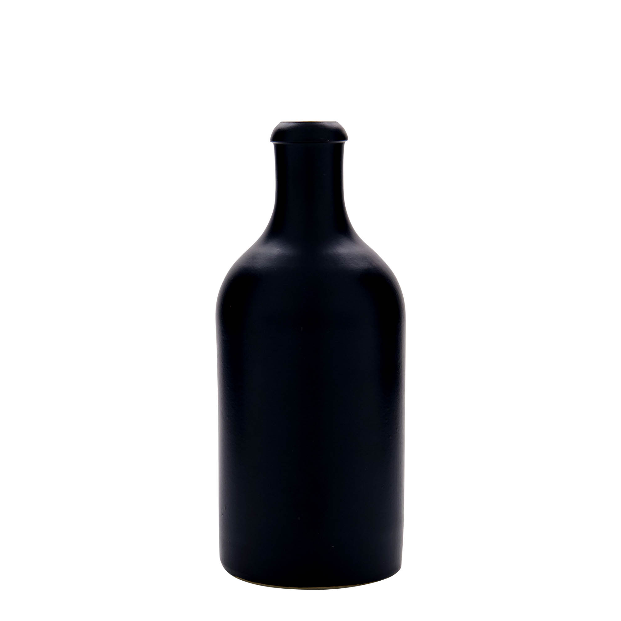500 ml Tonkrug, Steinzeug, schwarz, Mündung: Kork 500 ml Tonkrug, Steinzeug, schwarz, Mündung: Kork