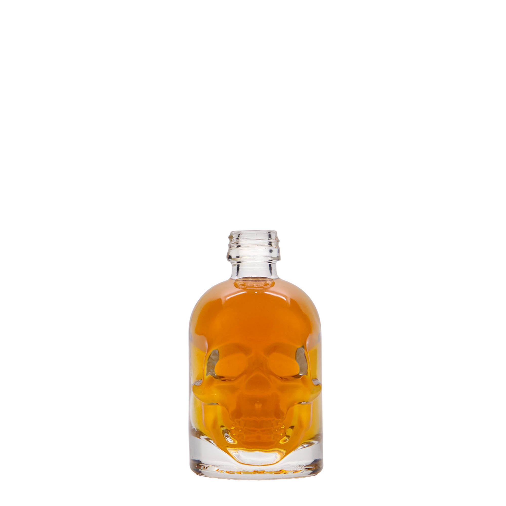 50 ml Glasflasche „Totenkopf“, Mündung: PP 18