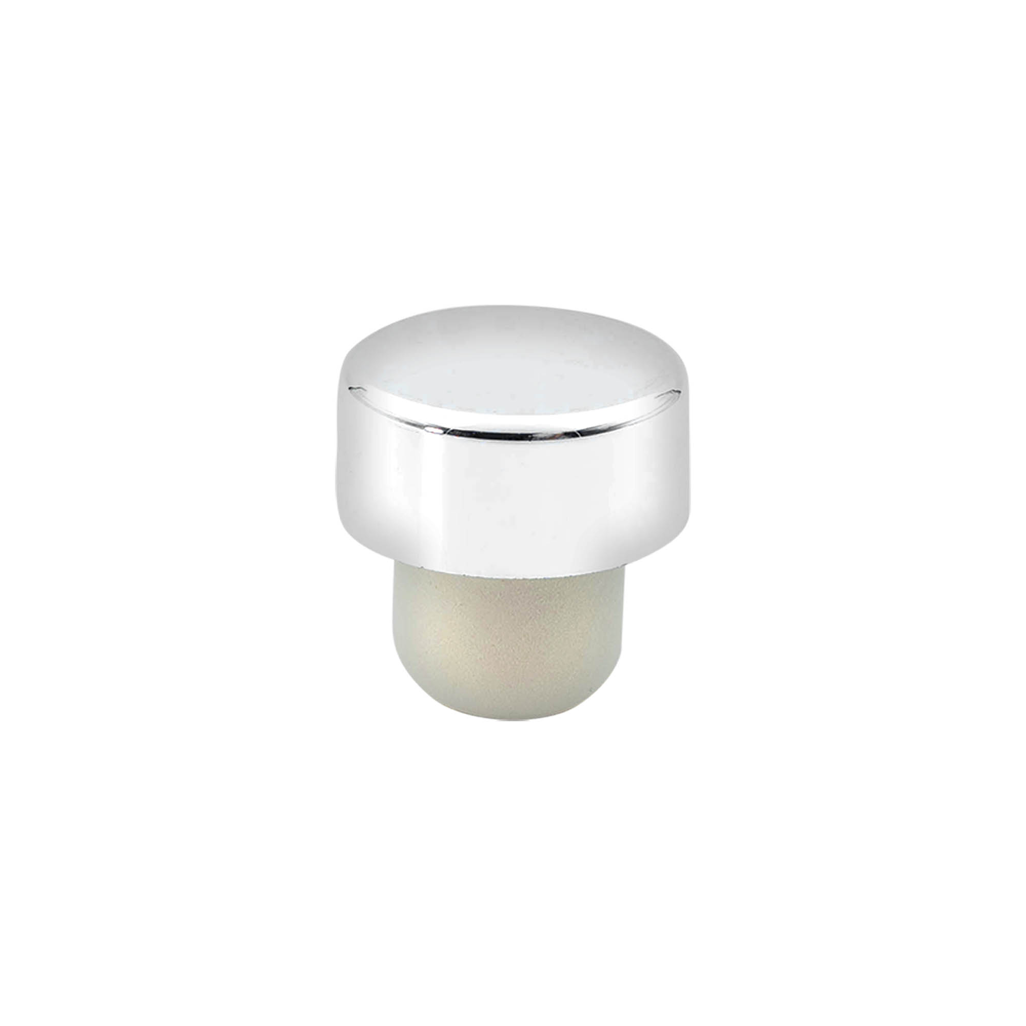 Griffkorken 19 mm, Kunststoff, silber, für Mündung: Kork