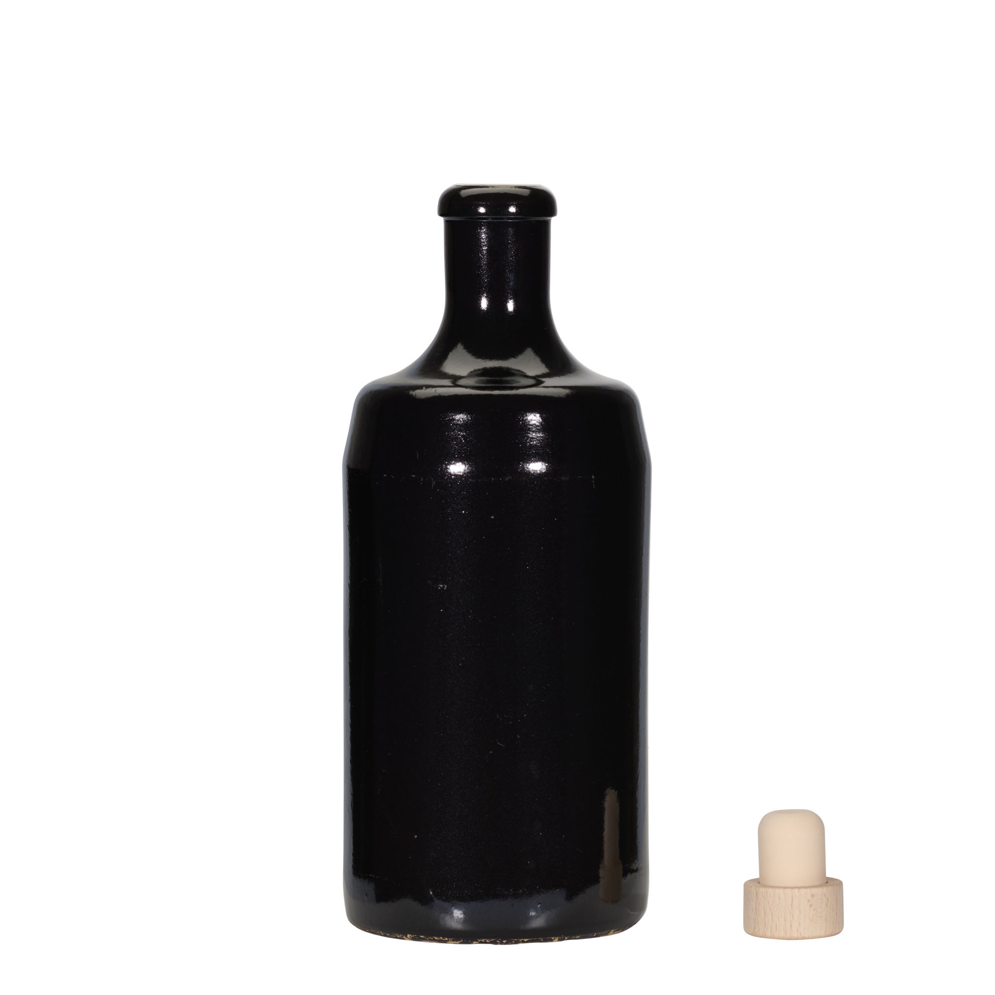 700 ml Tonkrug 'Calvados', Steinzeug, schwarz, Mündung: Kork 700 ml Tonkrug 'Calvados', Steinzeug, schwarz, Mündung: Kork
