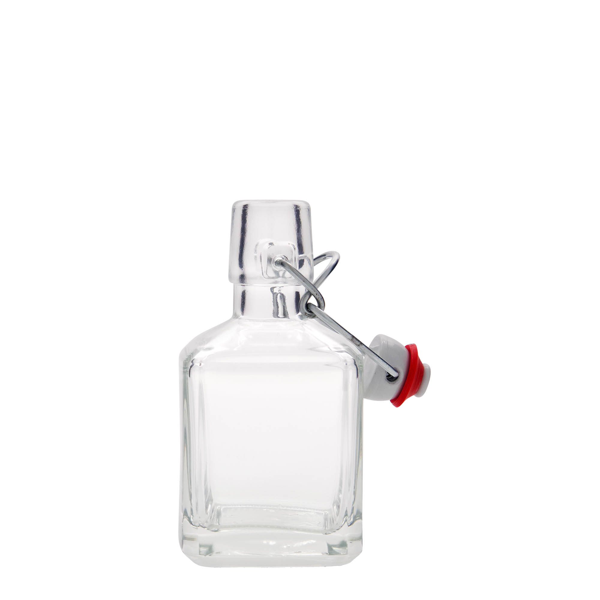 200 ml Glasflasche 'Kubica', quadratisch, Mündung: Bügelverschluss