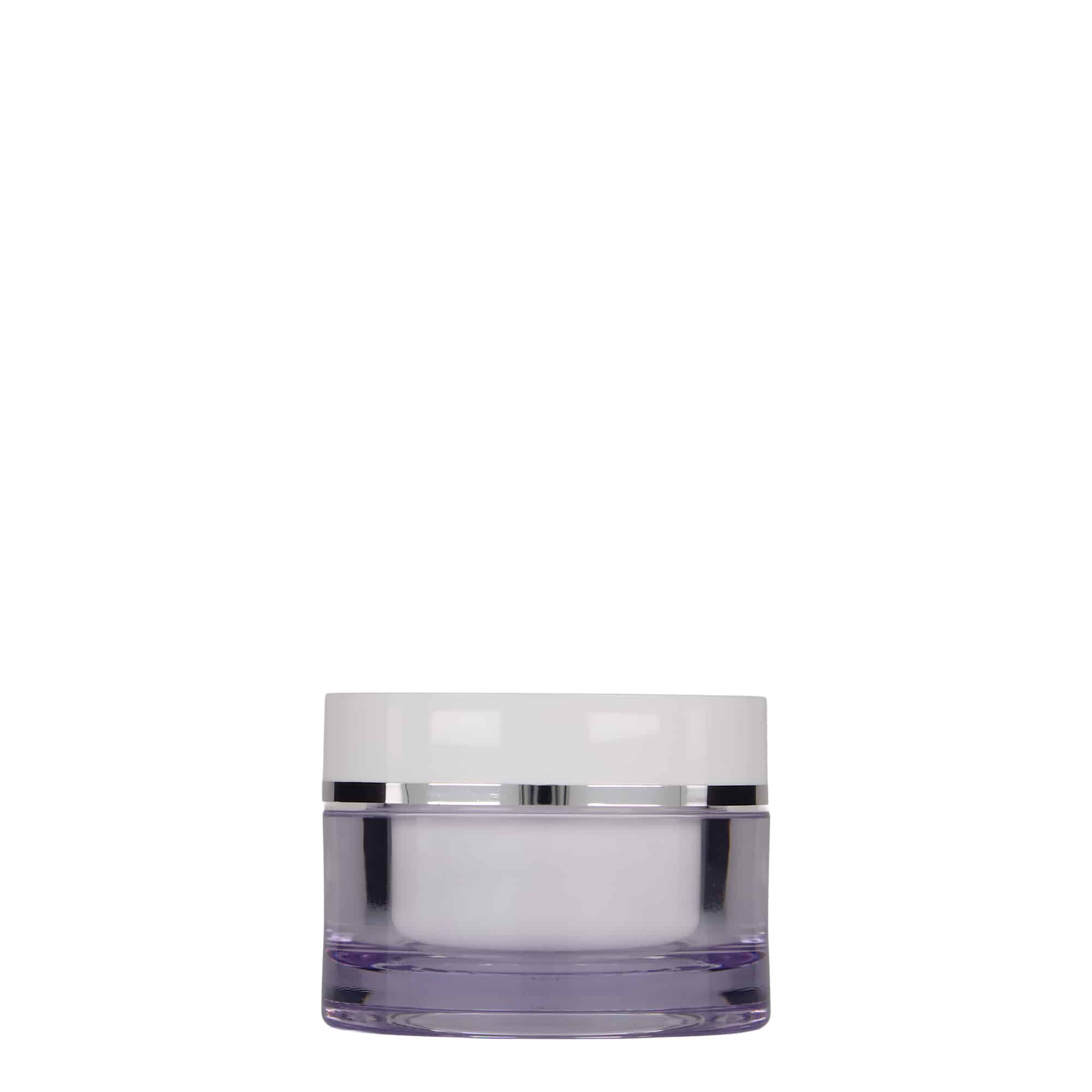 50 ml Tiegel, SAN-Kunststoff, weiß, Mündung: Schraubverschluss