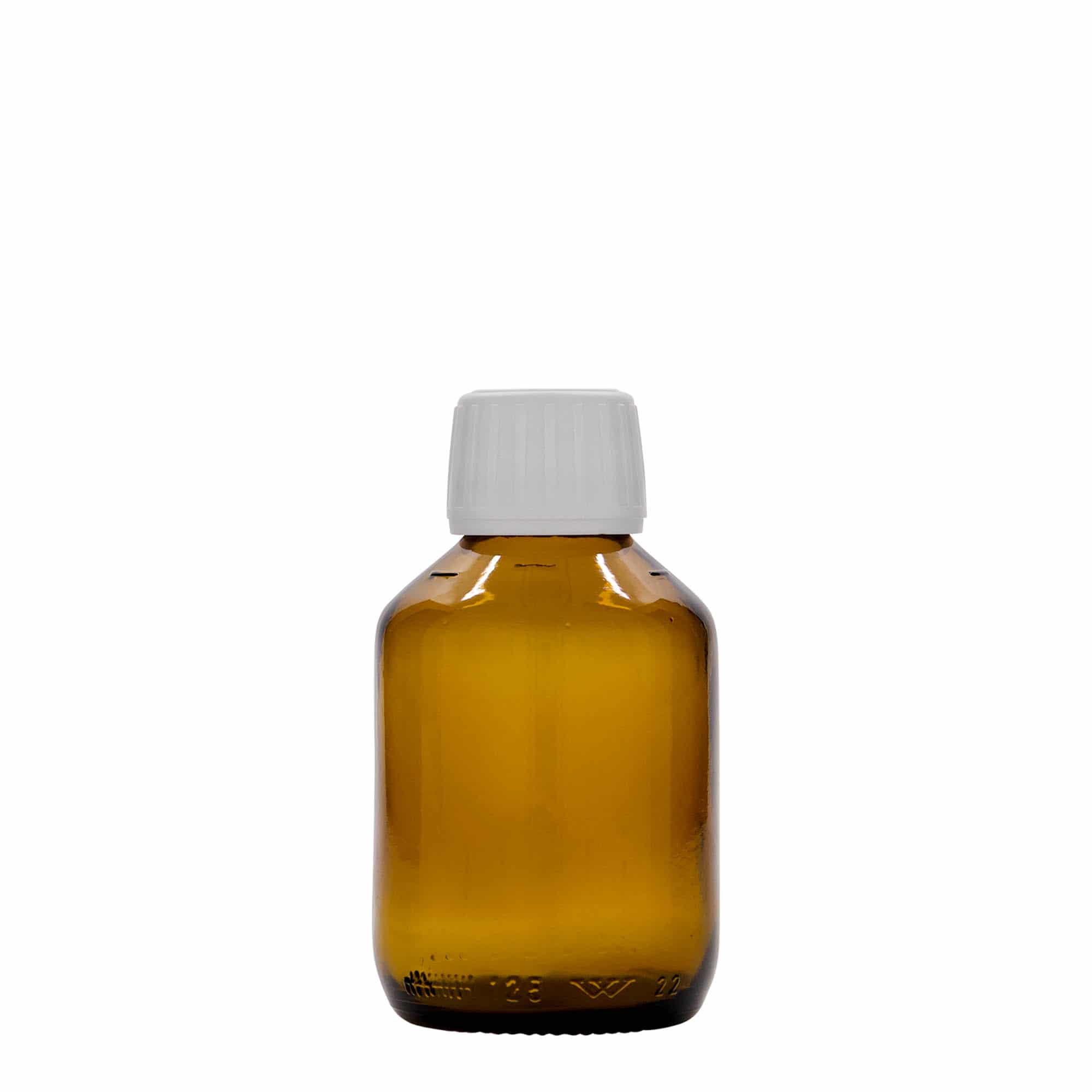 125 ml Medizinflasche, braun, Glas, Mündung: PP 28