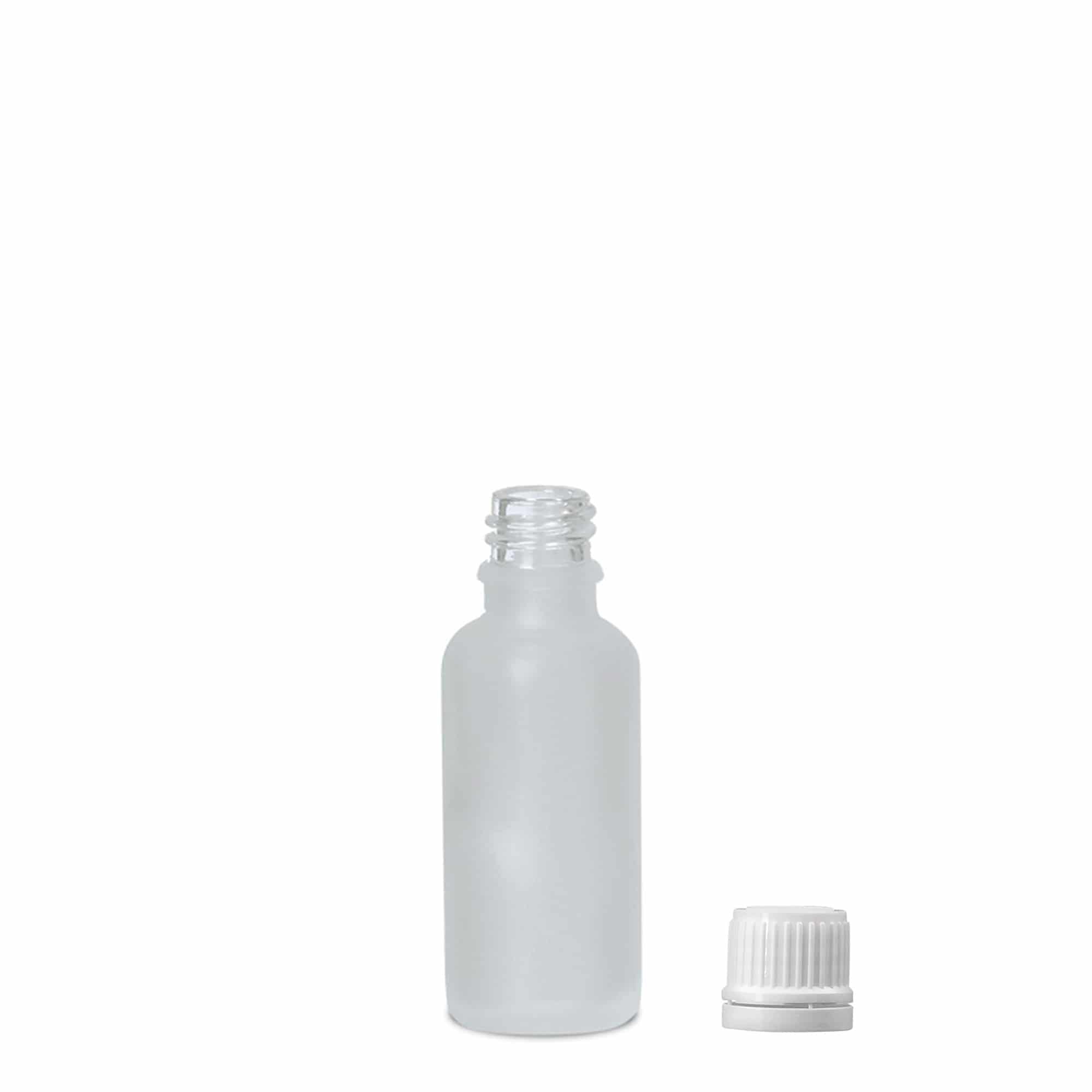 30 ml Medizinflasche, Glas, geeist, Mündung: DIN 18