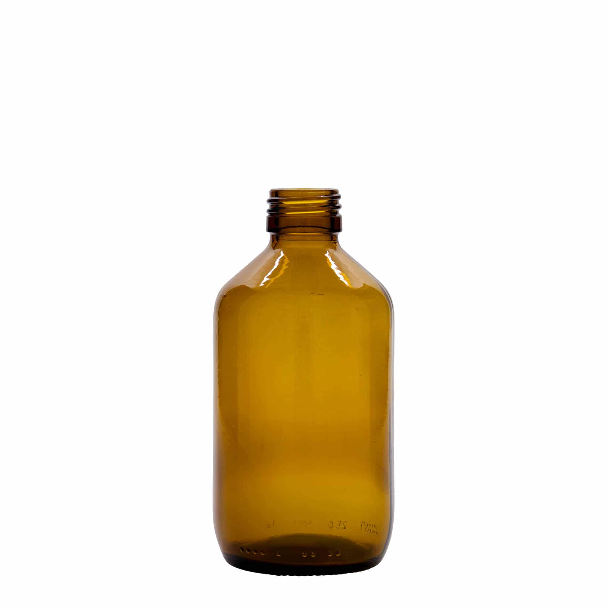 250 ml Medizinflasche, braun, Glas, Mündung: PP 28 250 ml Medizinflasche, braun, Glas, Mündung: PP 28
