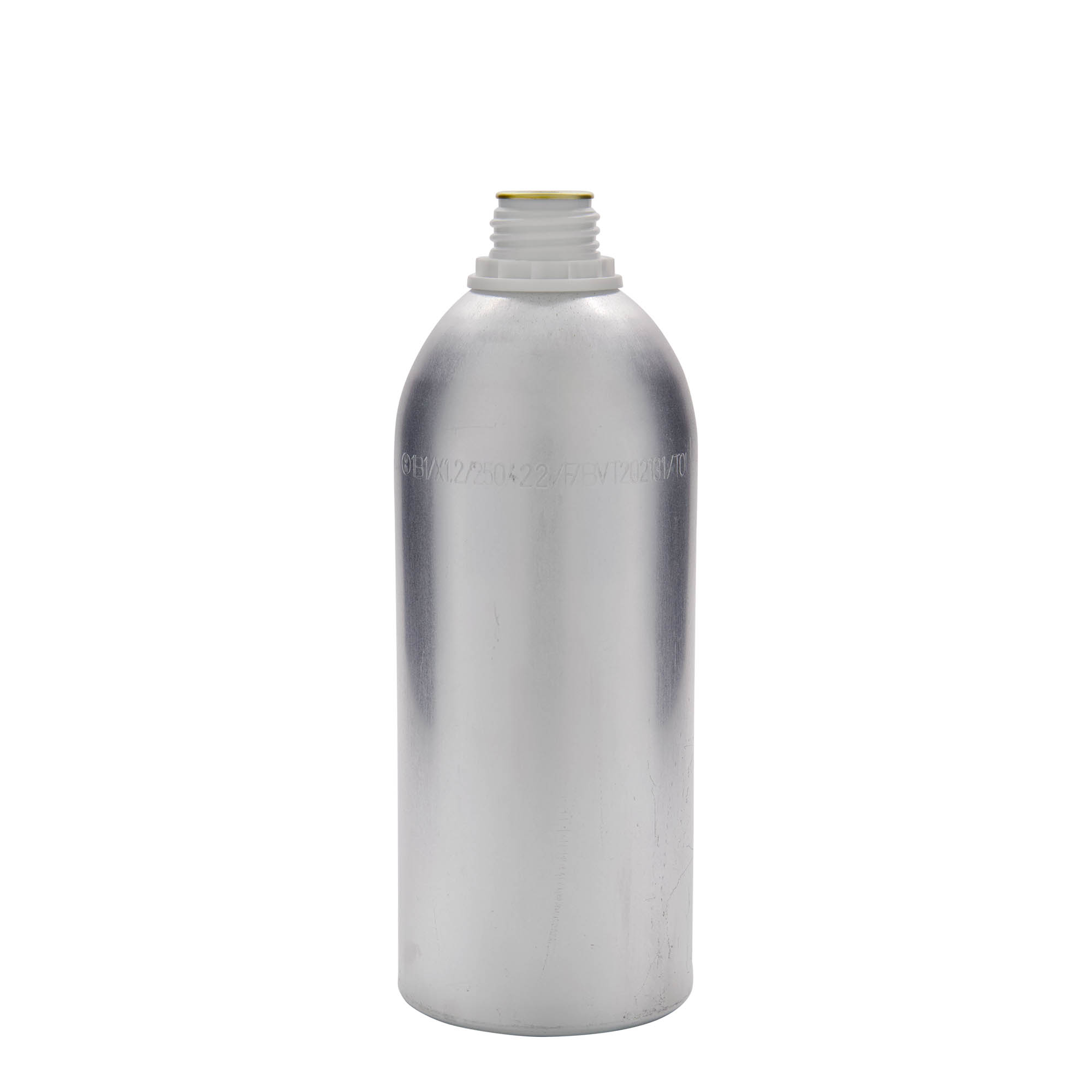 1100 ml Aluminiumflasche, Metall, silber, Mündung: DIN 32