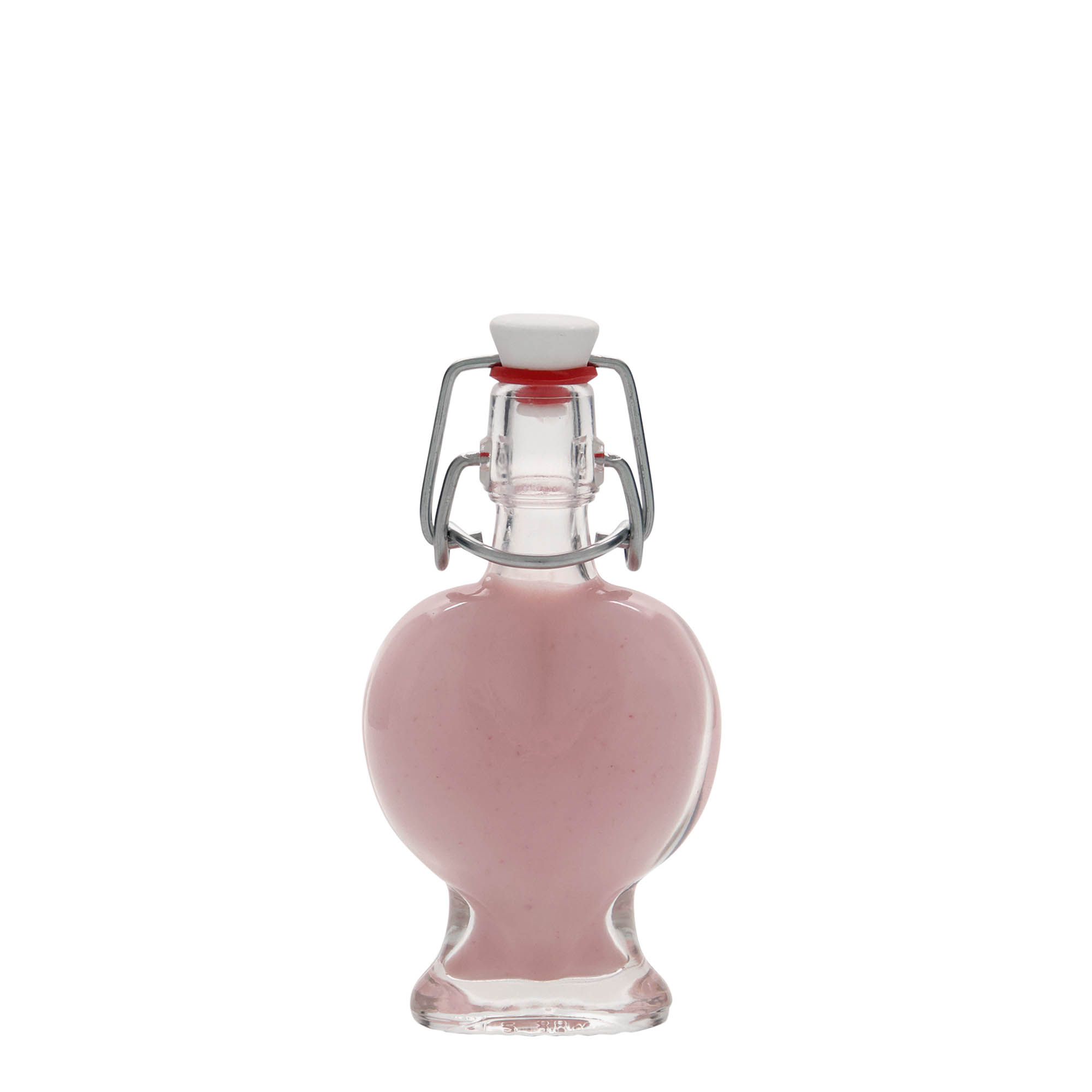 40 ml Glasflasche „Herz“, Mündung: Bügelverschluss
