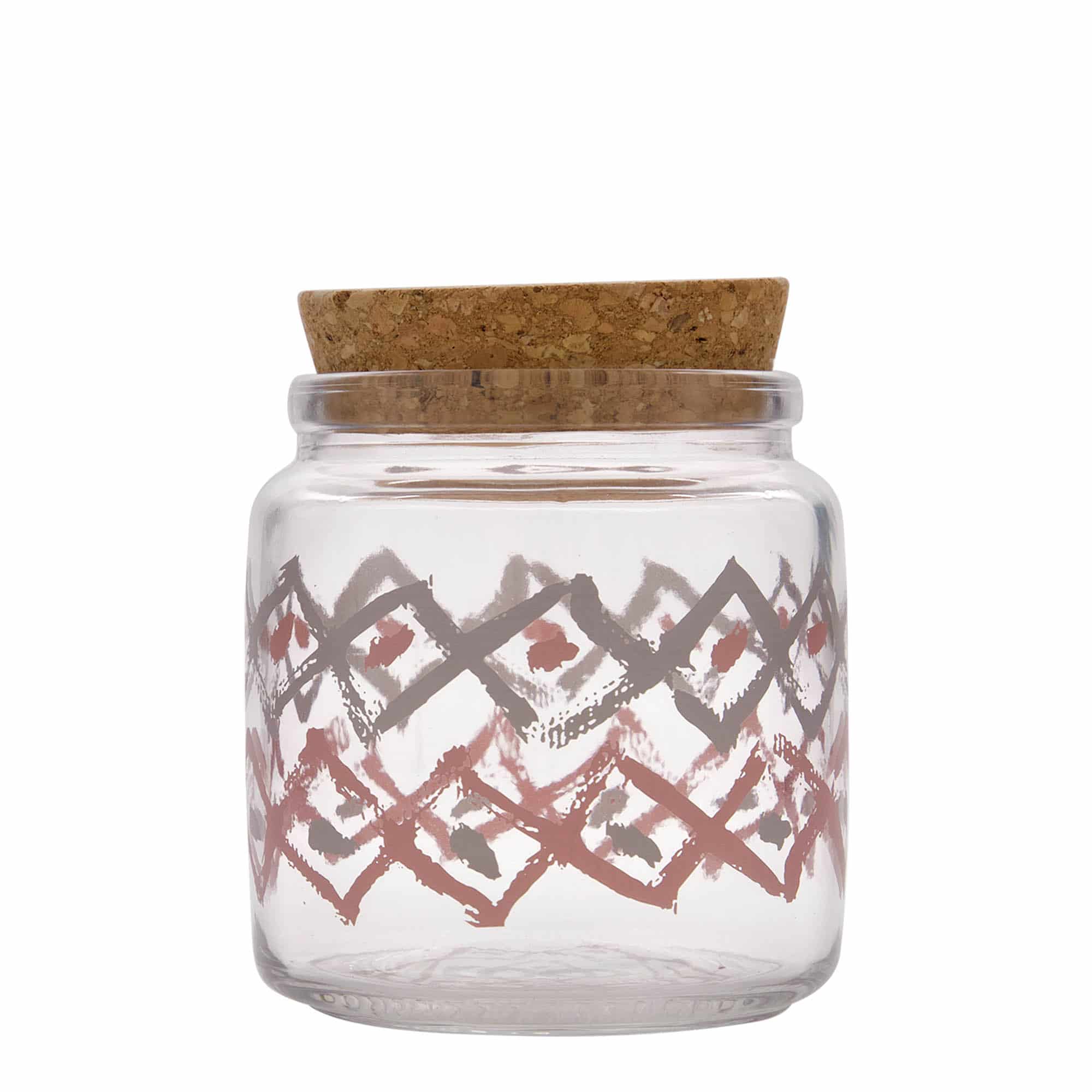 750 ml Korkenglas 'Giara', Motiv: Manolibera rosa, Mündung: Kork